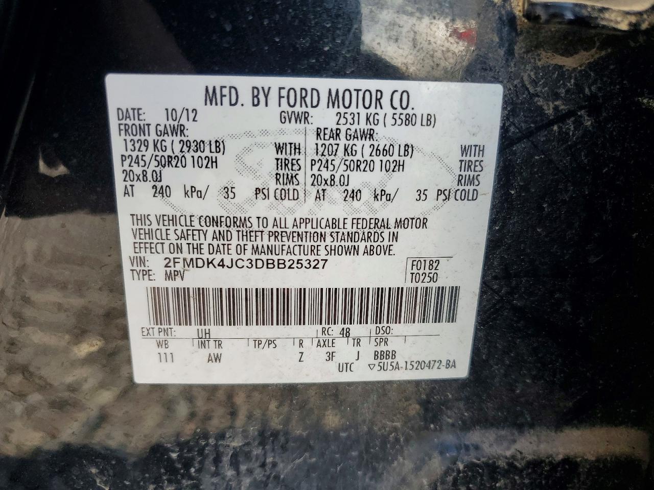 2013 Ford Edge Sel Black vin: 2FMDK4JC3DBB25327