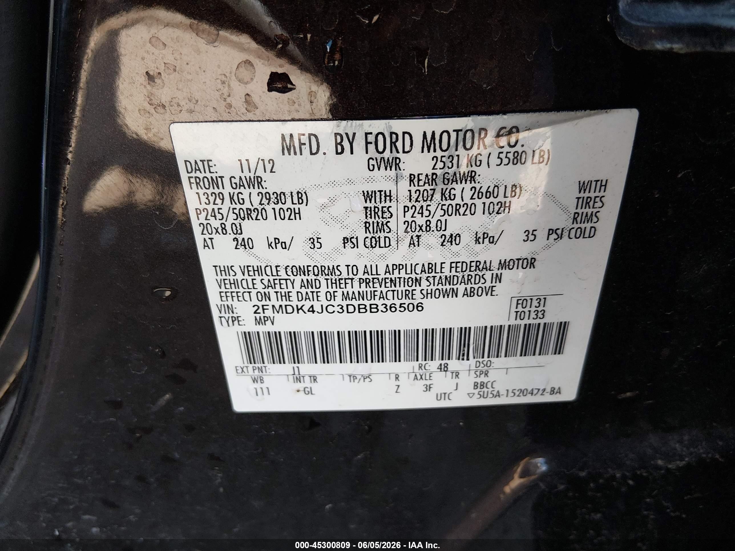 2013 Ford Edge Sel Black vin: 2FMDK4JC3DBB36506