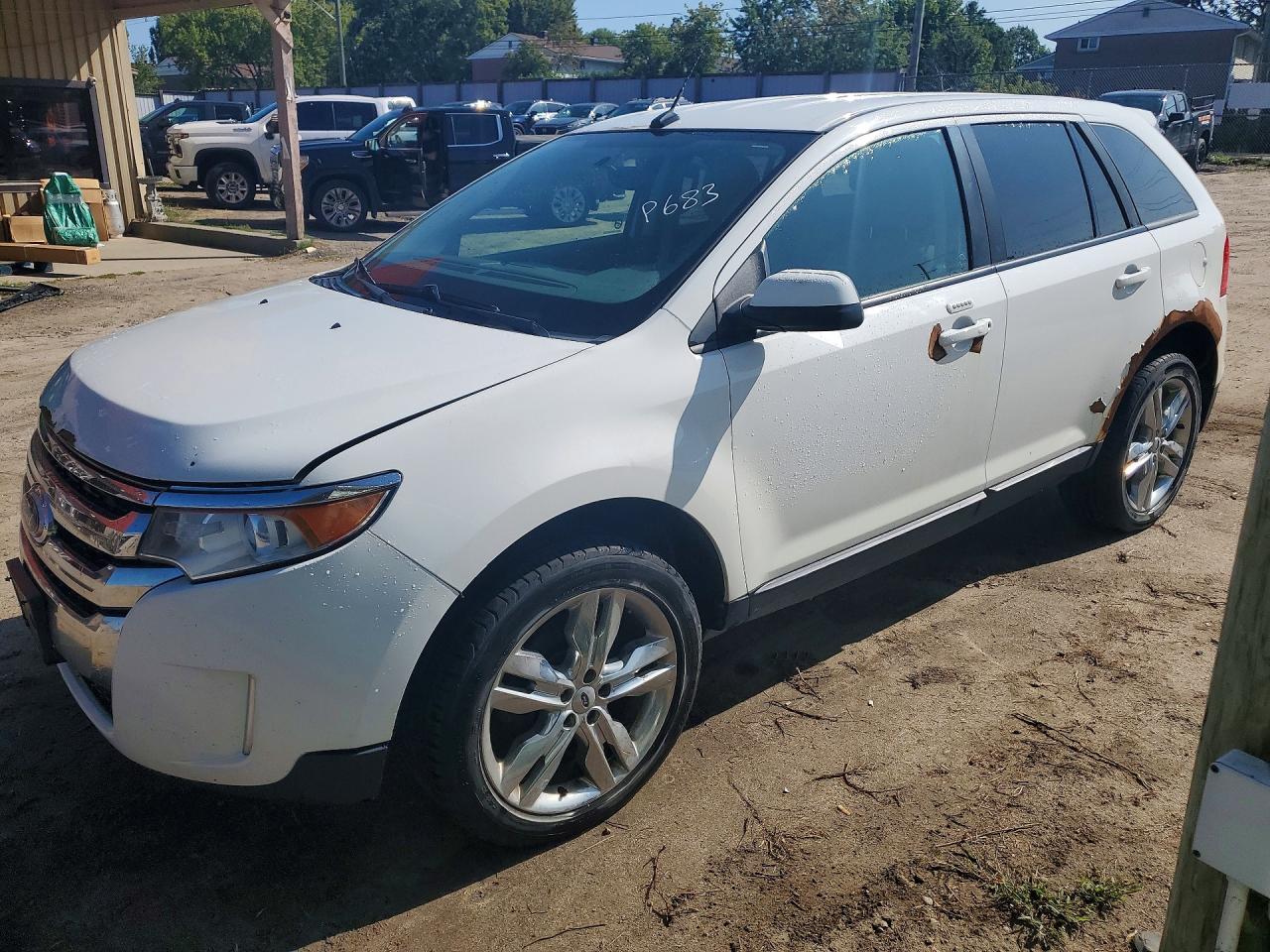 2014 Ford Edge Sel White vin: 2FMDK4JC3EBB08254