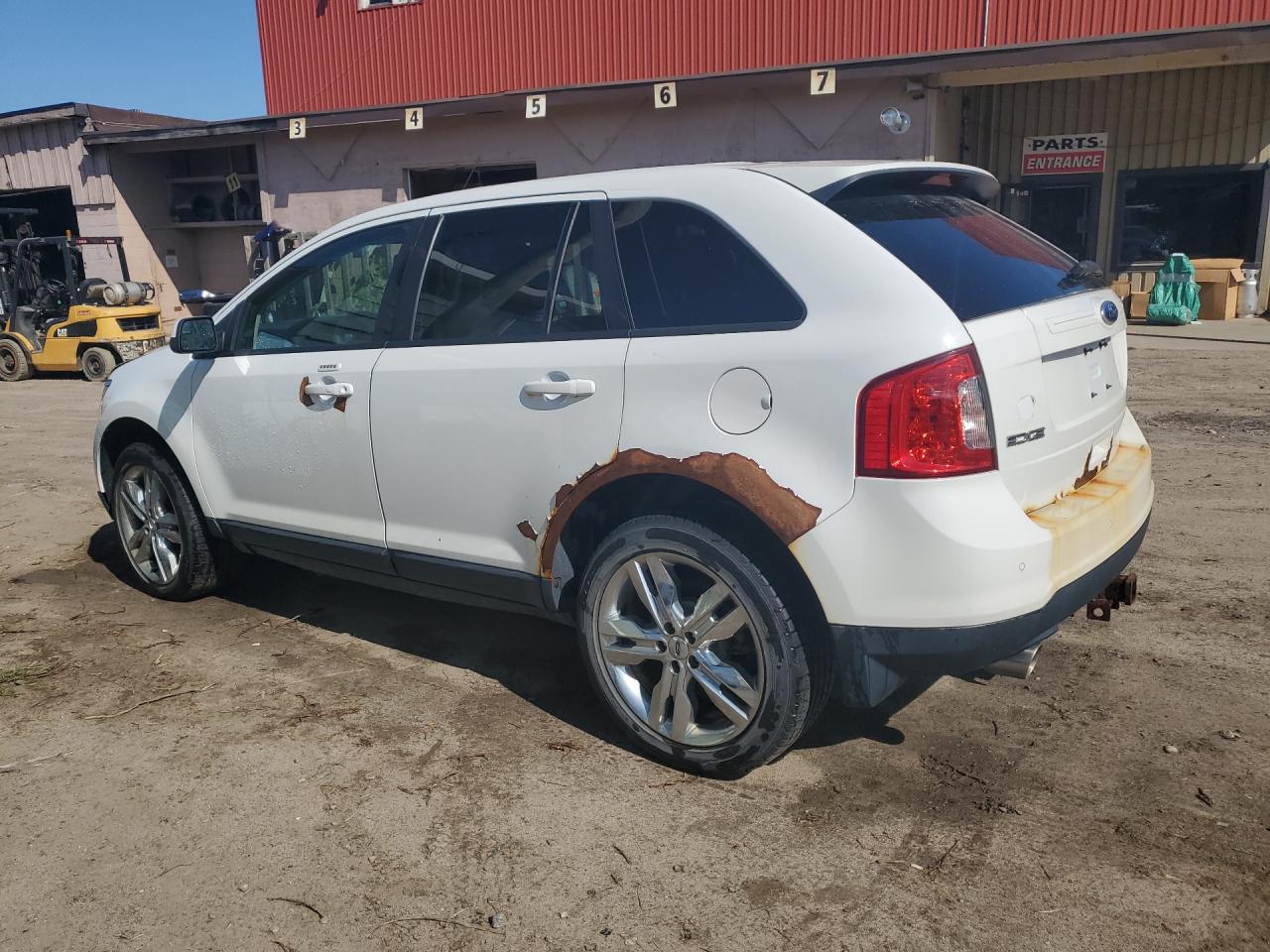 2014 Ford Edge Sel White vin: 2FMDK4JC3EBB08254 Damage: Left Qtr Panel, Rust, > 12 Inches