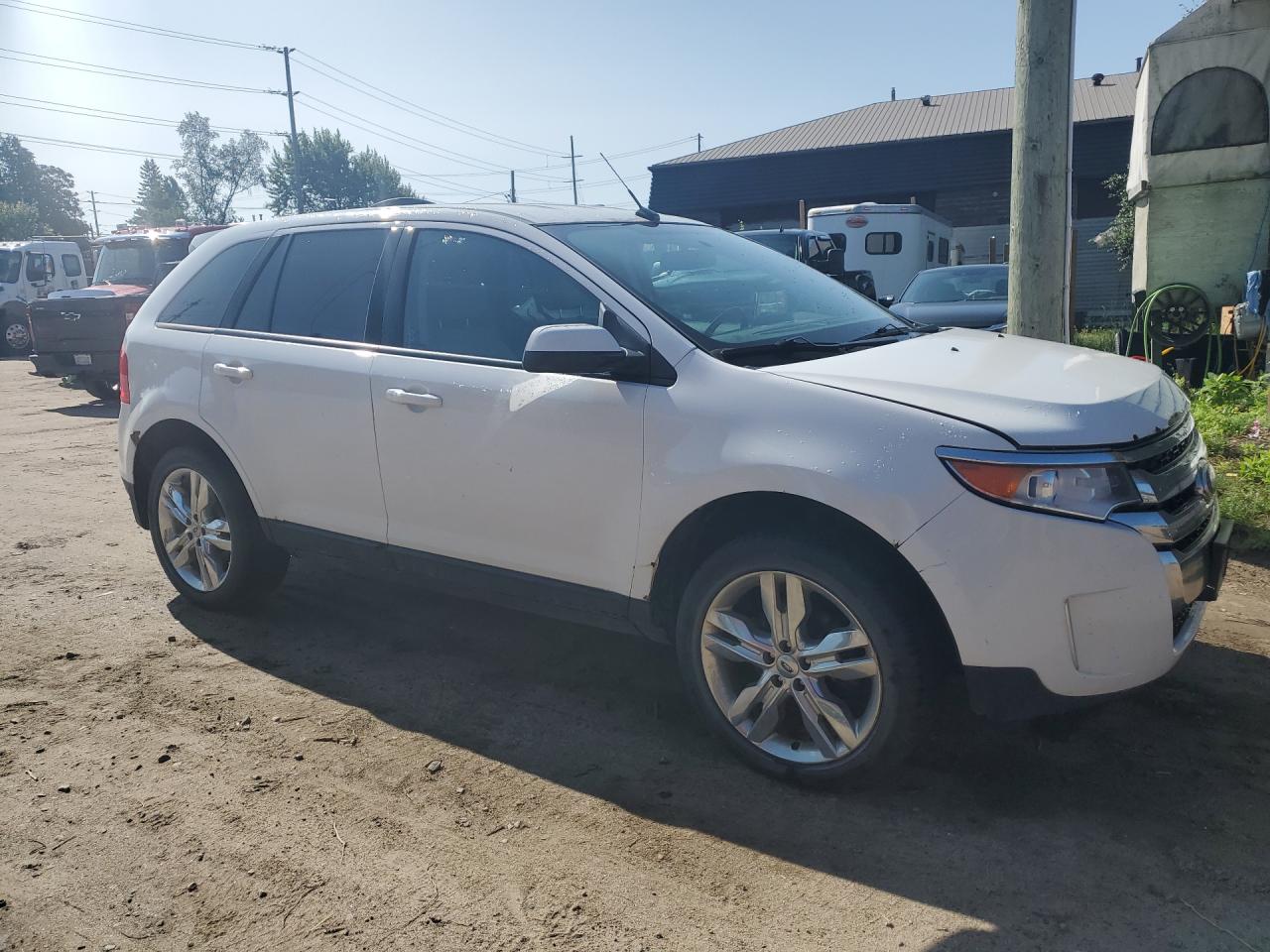 2014 Ford Edge Sel White vin: 2FMDK4JC3EBB08254 Damage: Right Front Door, Dent(S) W/ Paint Dmg, 3 To 4 Inches