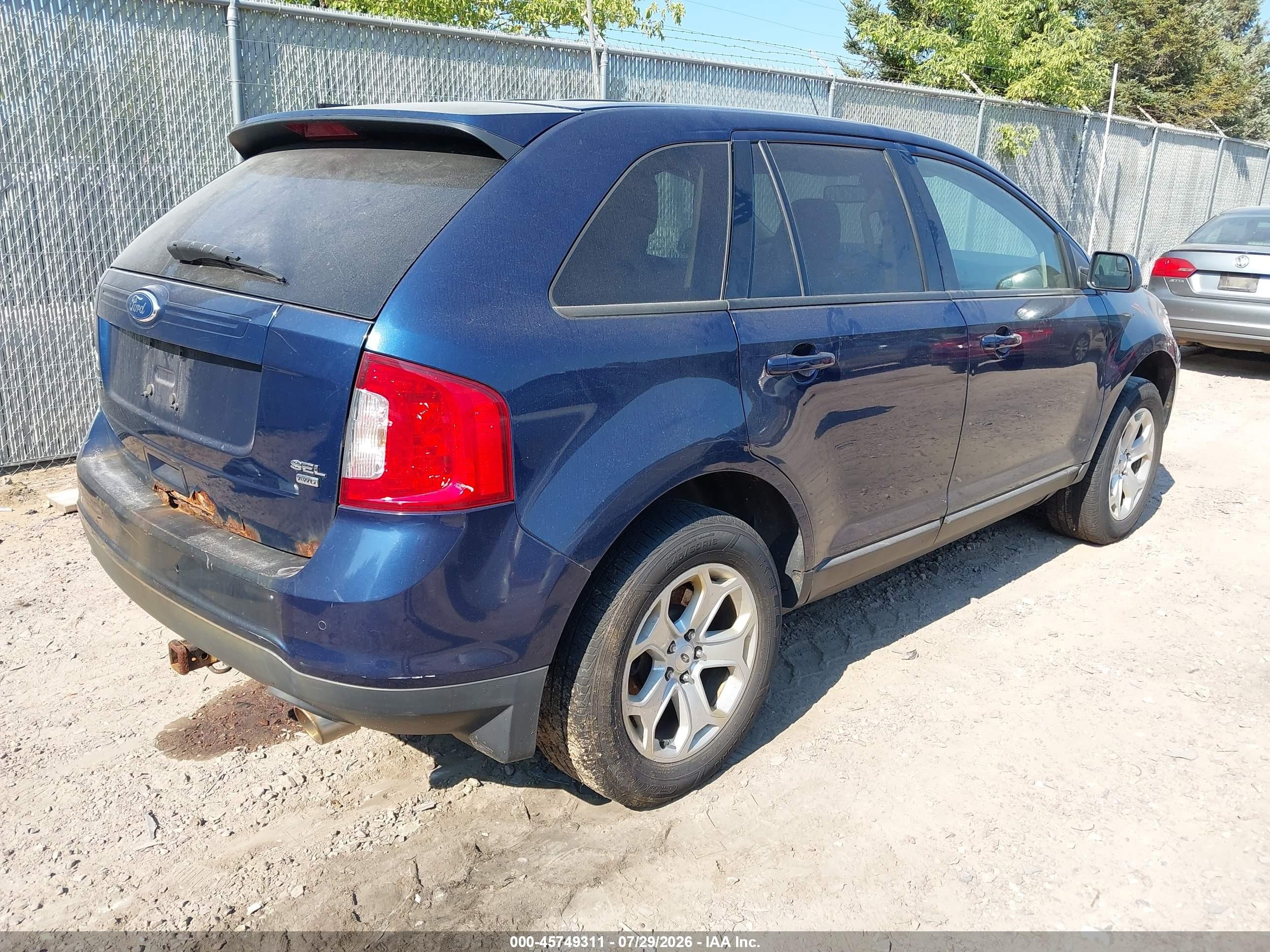 2012 Ford Edge Sel Синий vin: 2FMDK4JC4CBA30726