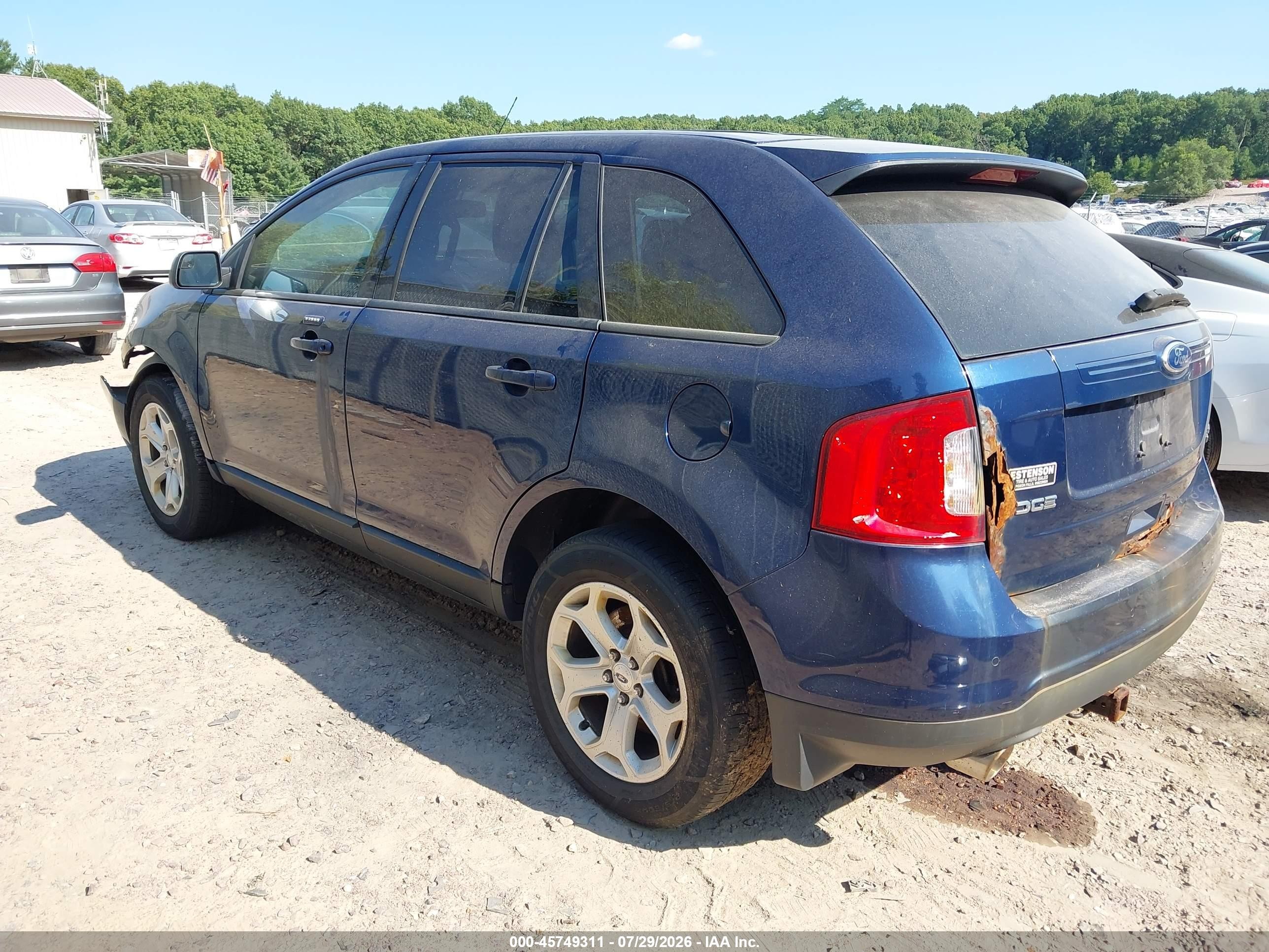 2012 Ford Edge Sel Синий vin: 2FMDK4JC4CBA30726