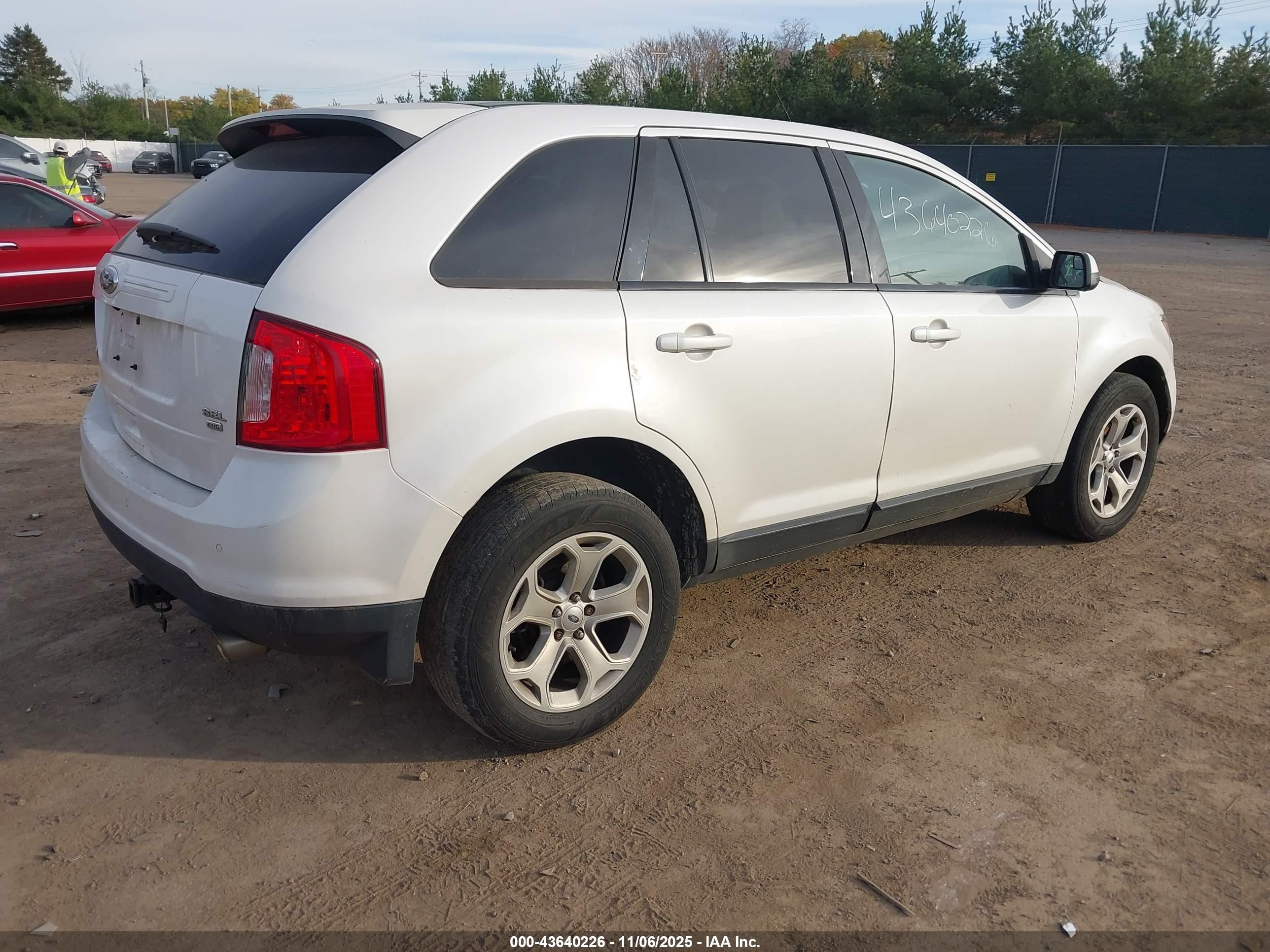2013 Ford Edge Sel White vin: 2FMDK4JC4DBC05039