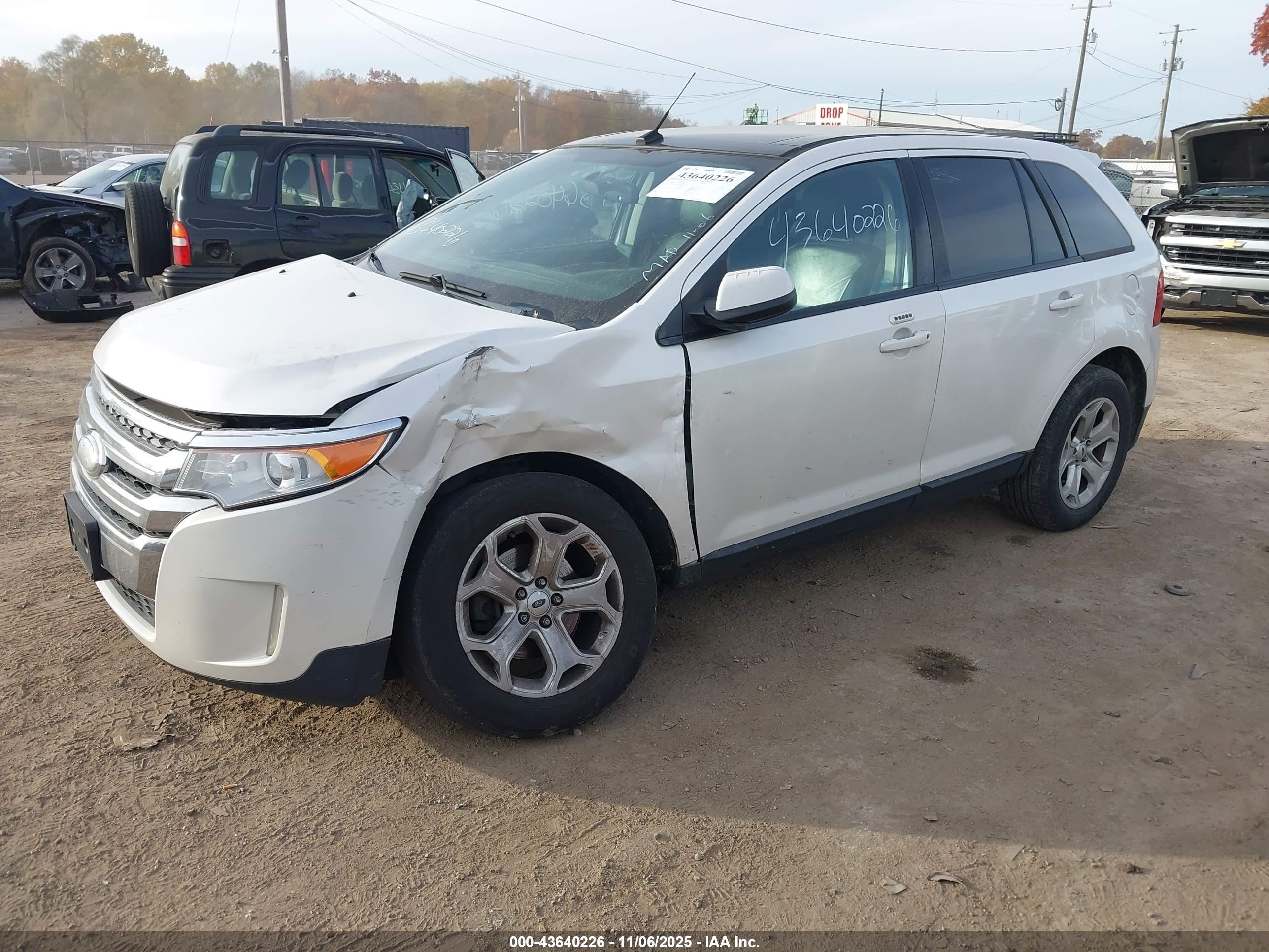 2013 Ford Edge Sel White vin: 2FMDK4JC4DBC05039