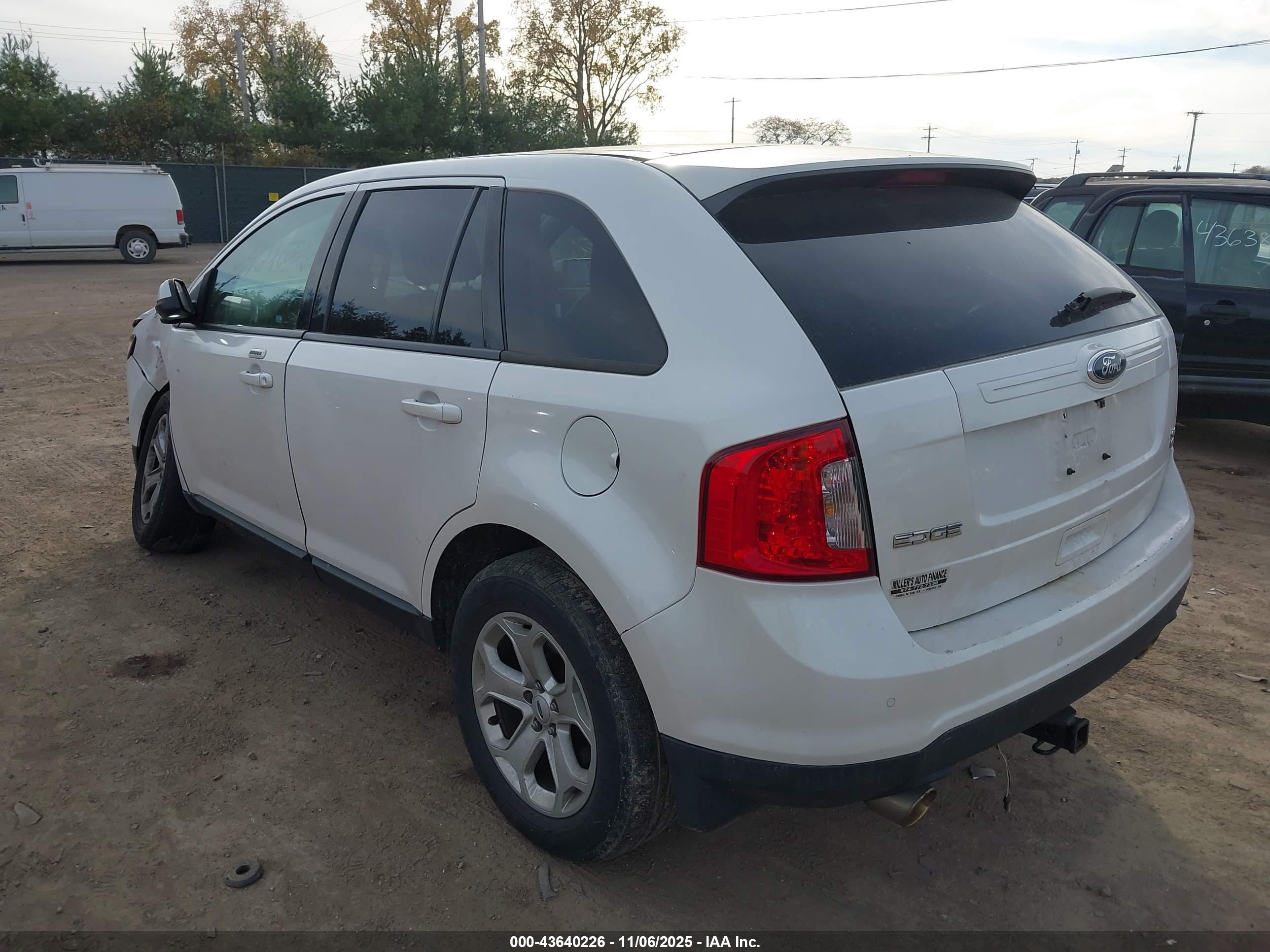 2013 Ford Edge Sel White vin: 2FMDK4JC4DBC05039