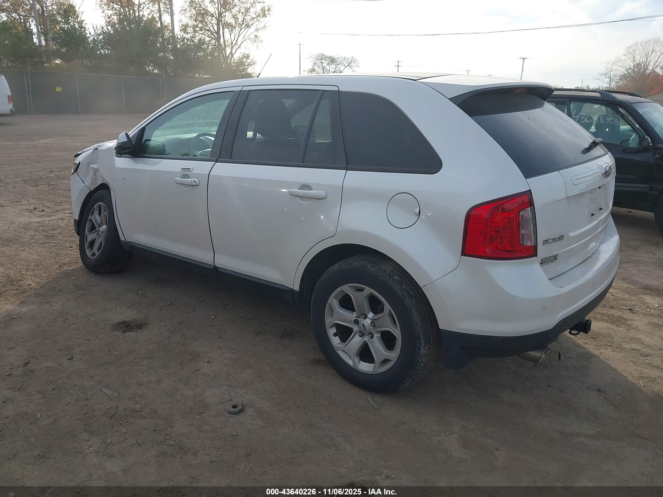 2013 Ford Edge Sel White vin: 2FMDK4JC4DBC05039