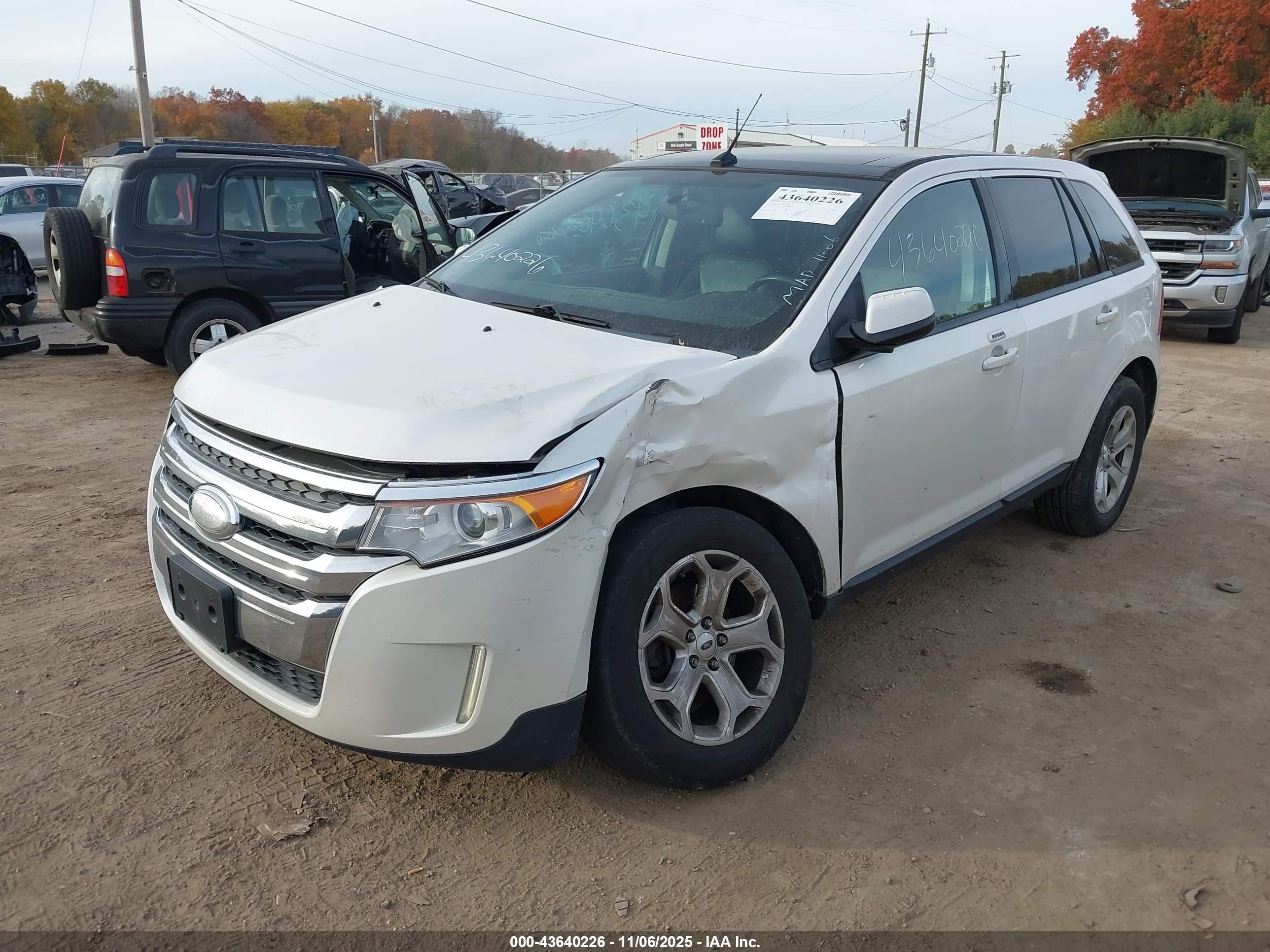 2013 Ford Edge Sel White vin: 2FMDK4JC4DBC05039