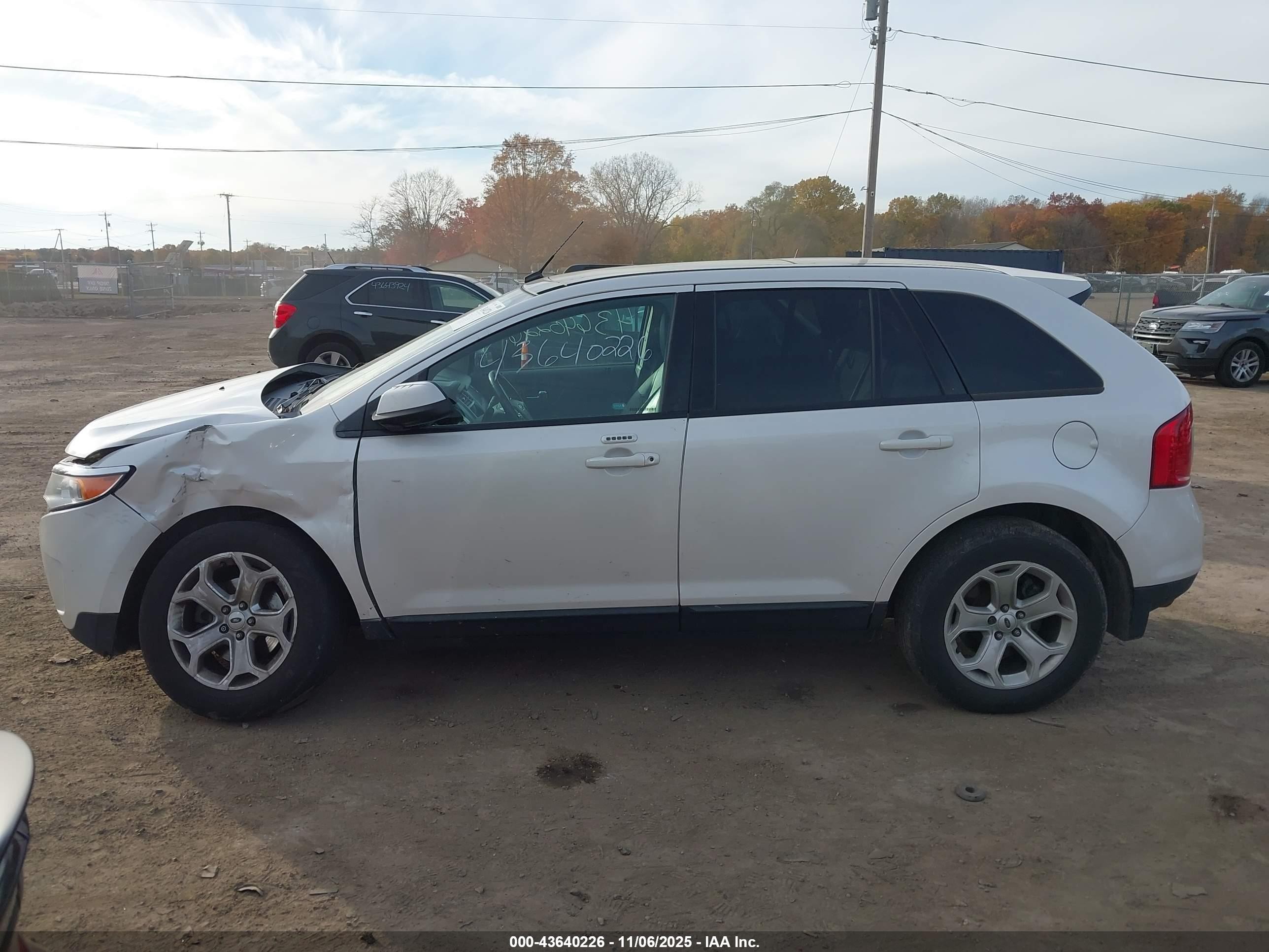 2013 Ford Edge Sel White vin: 2FMDK4JC4DBC05039