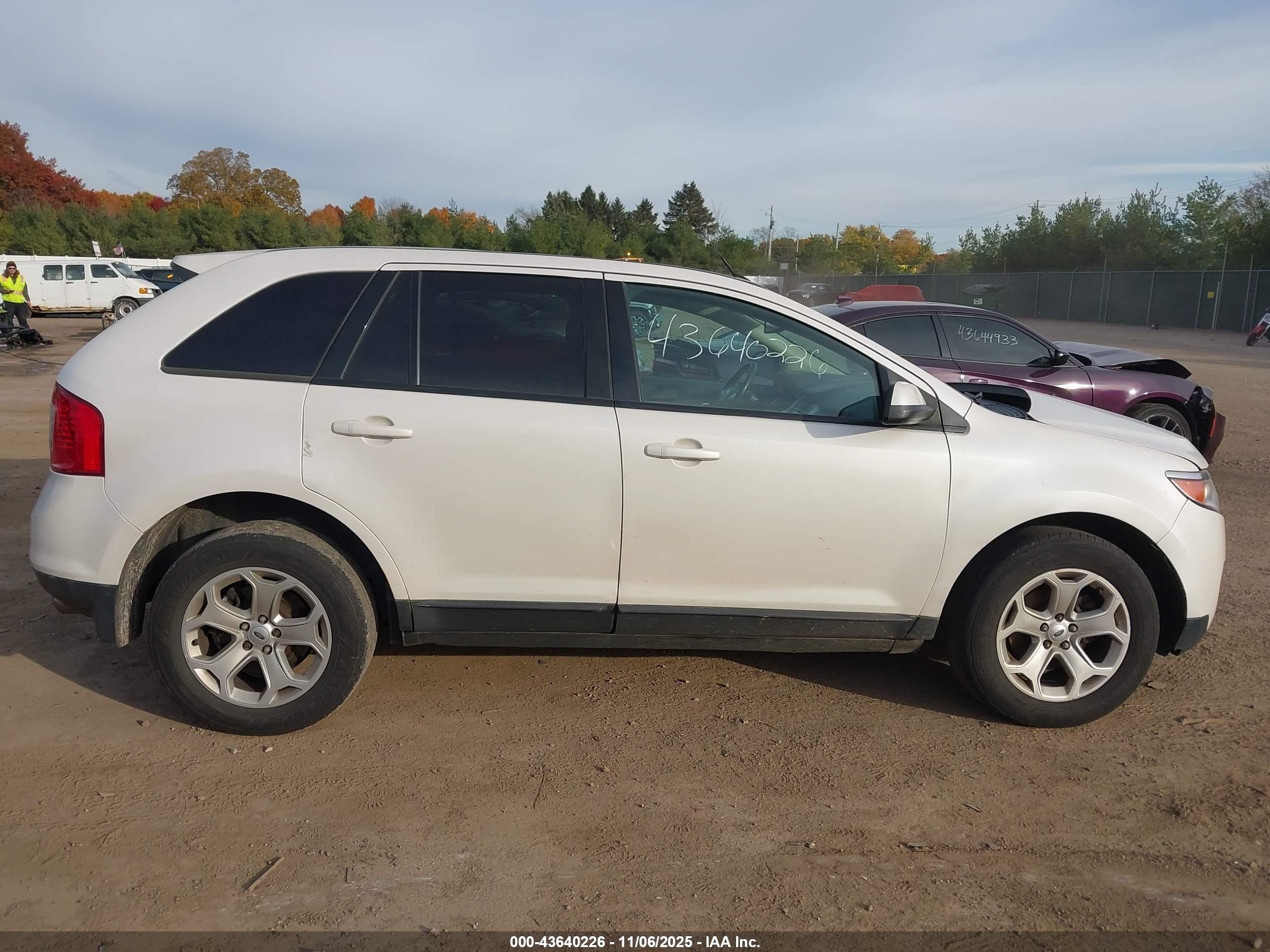 2013 Ford Edge Sel White vin: 2FMDK4JC4DBC05039