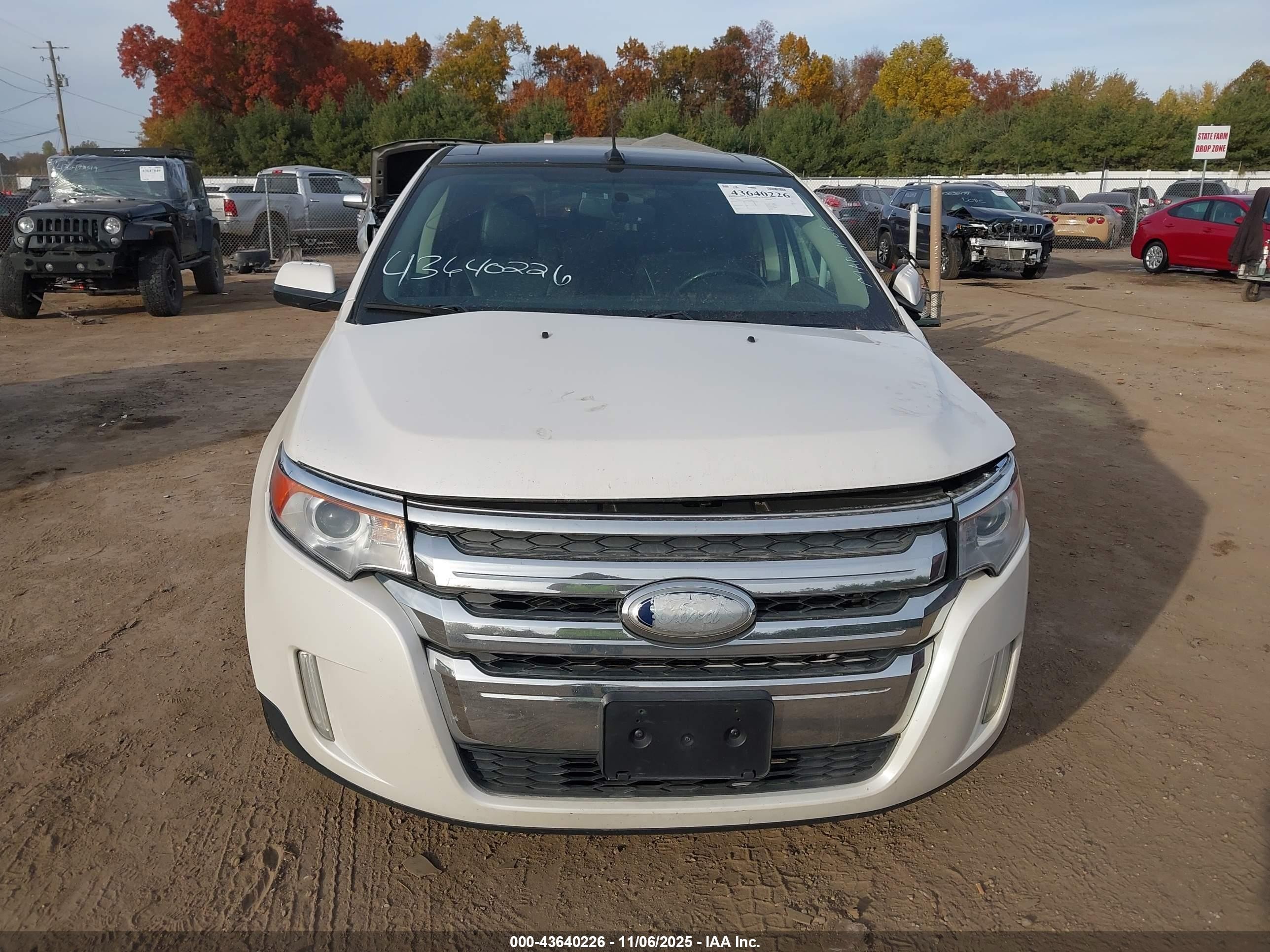 2013 Ford Edge Sel White vin: 2FMDK4JC4DBC05039