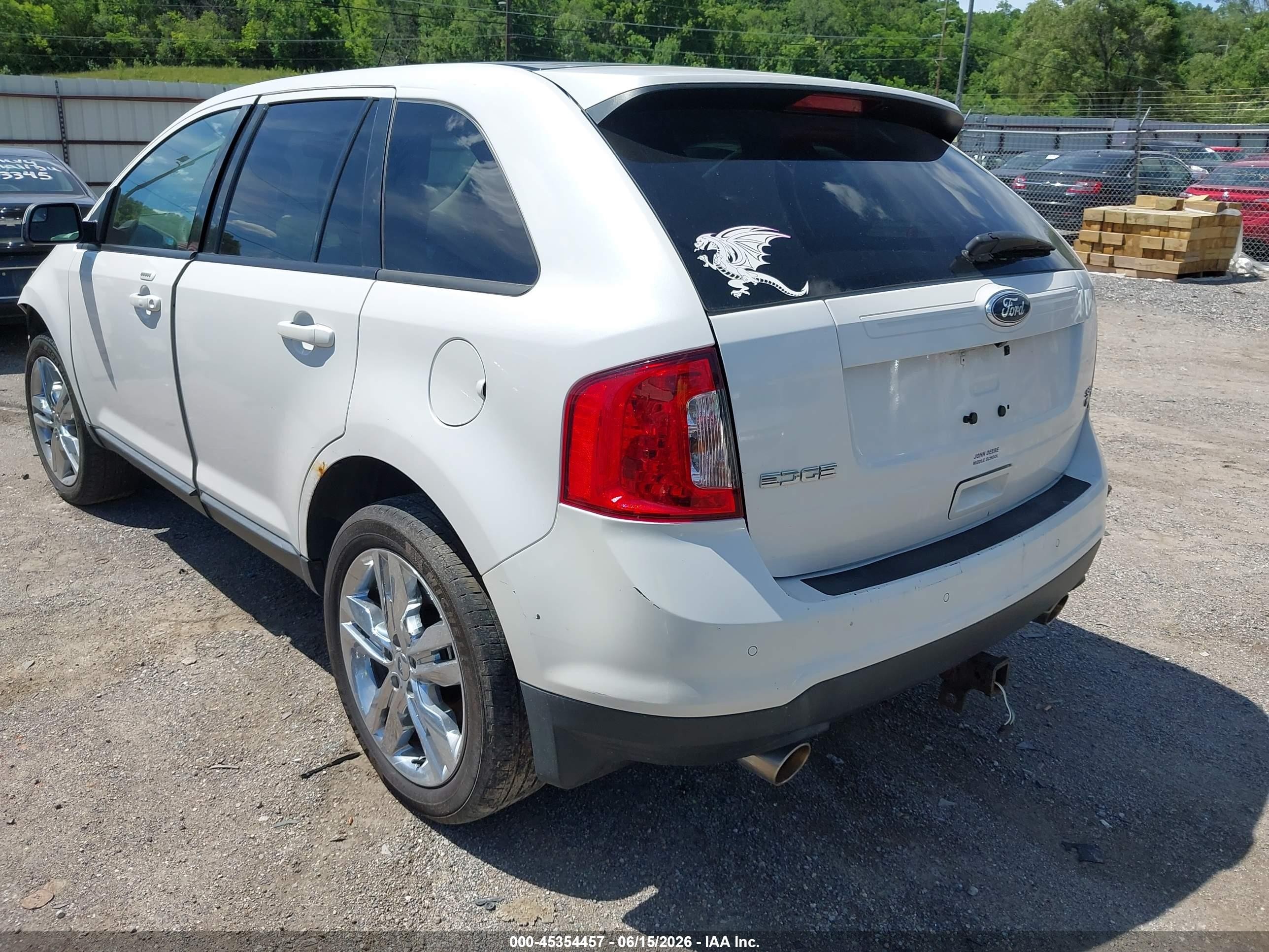 2013 Ford Edge Sel White vin: 2FMDK4JC4DBA38794