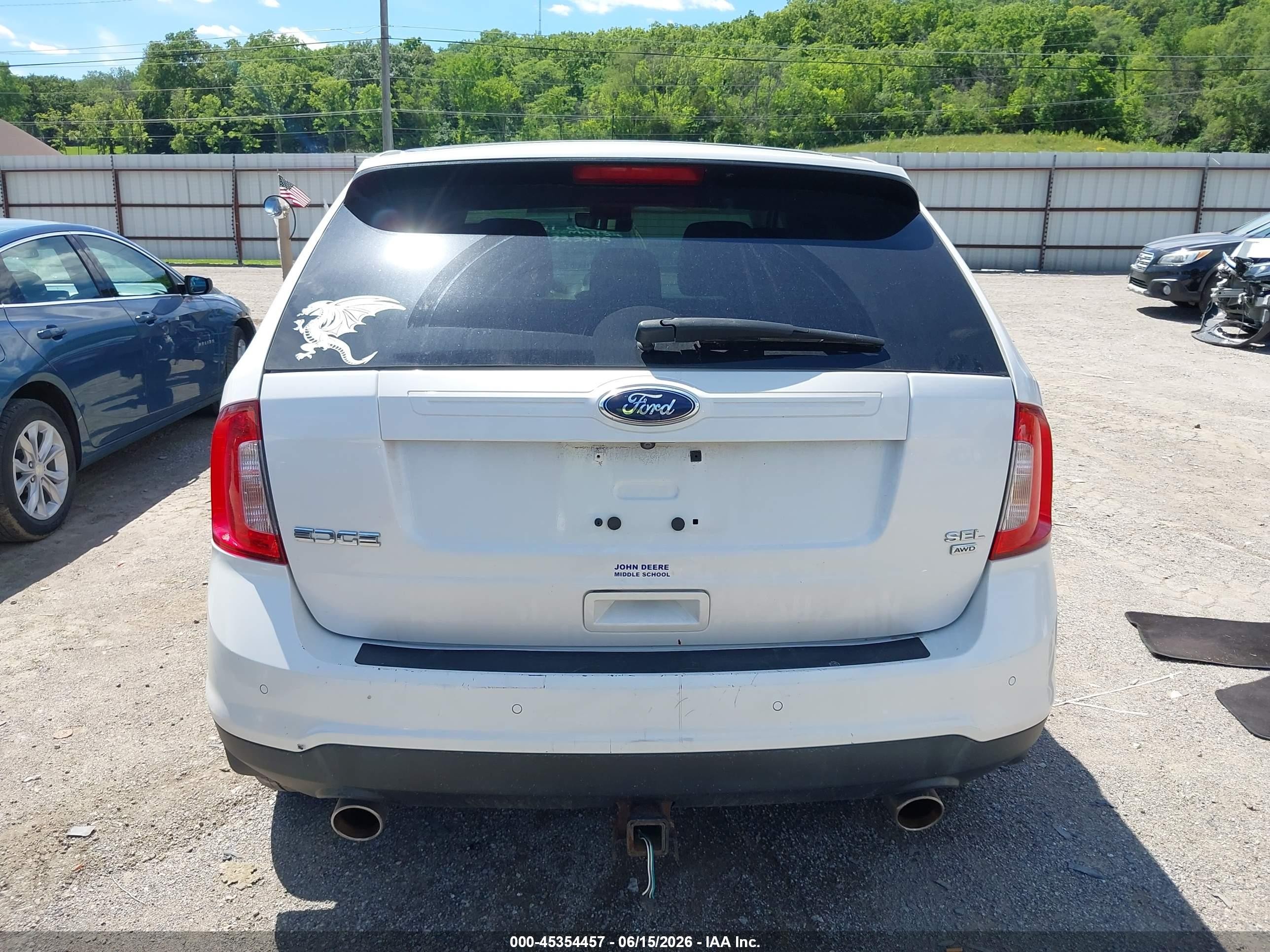 2013 Ford Edge Sel White vin: 2FMDK4JC4DBA38794