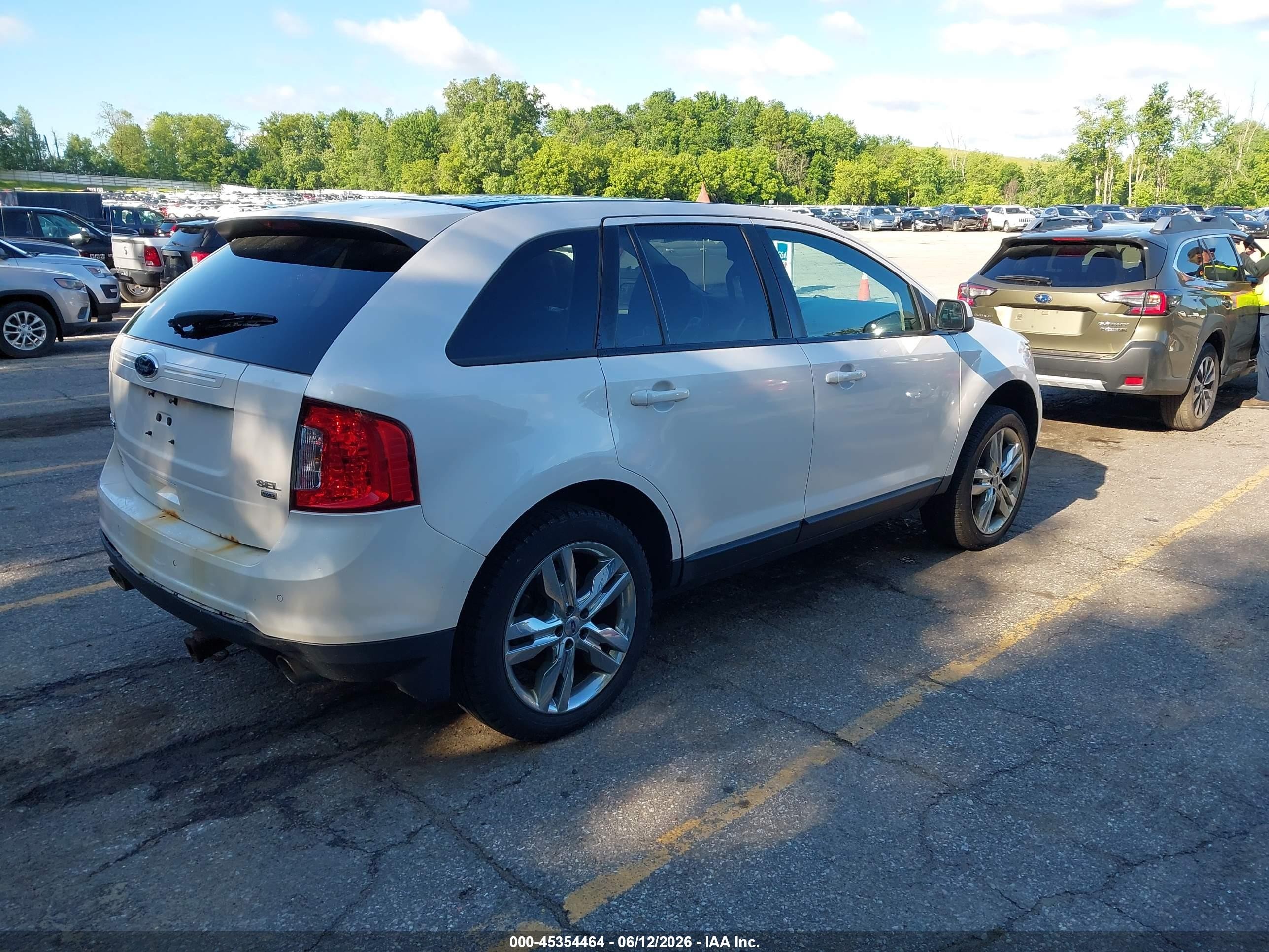 2013 Ford Edge Sel White vin: 2FMDK4JC4DBA69687