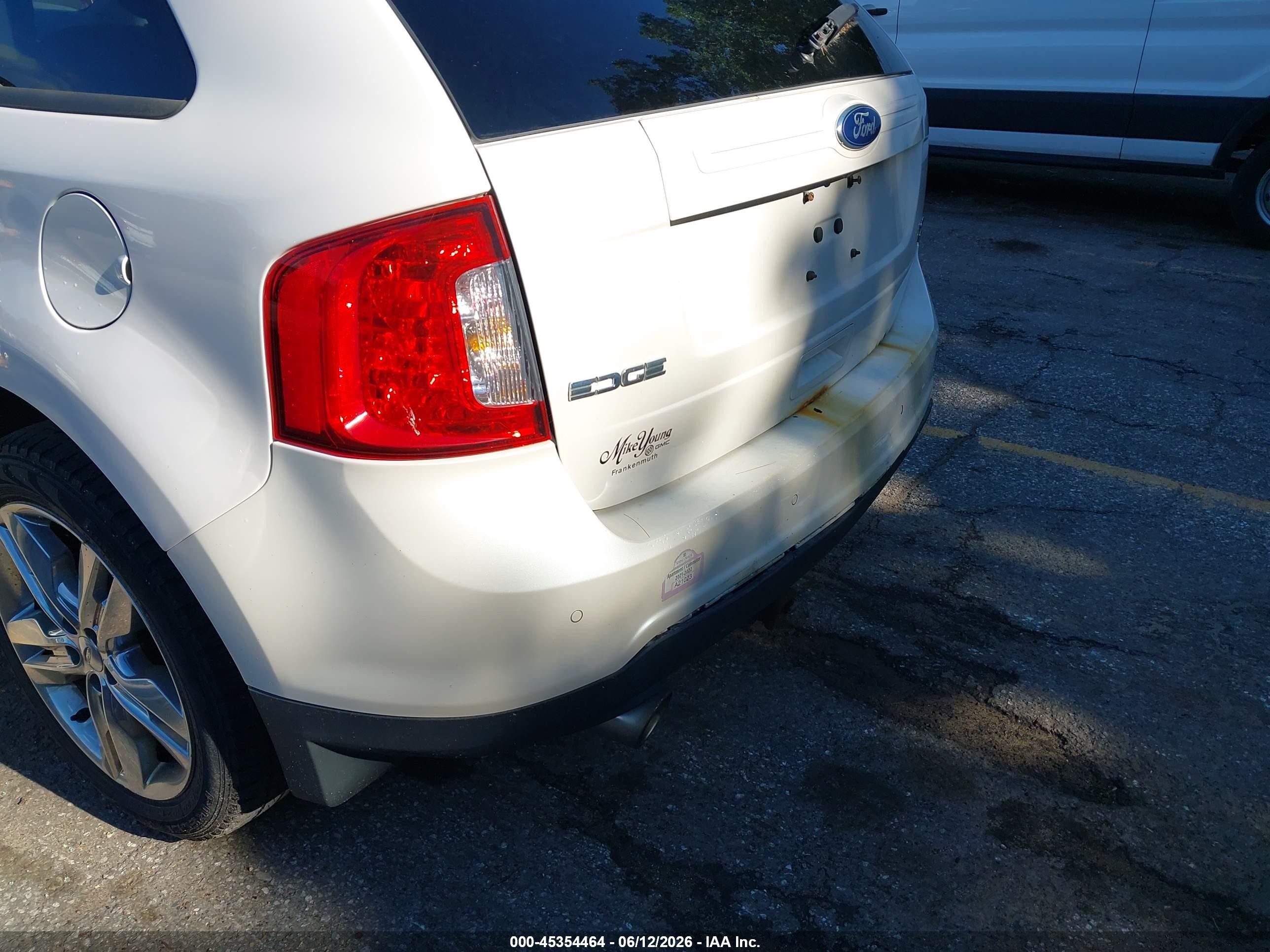 2013 Ford Edge Sel White vin: 2FMDK4JC4DBA69687