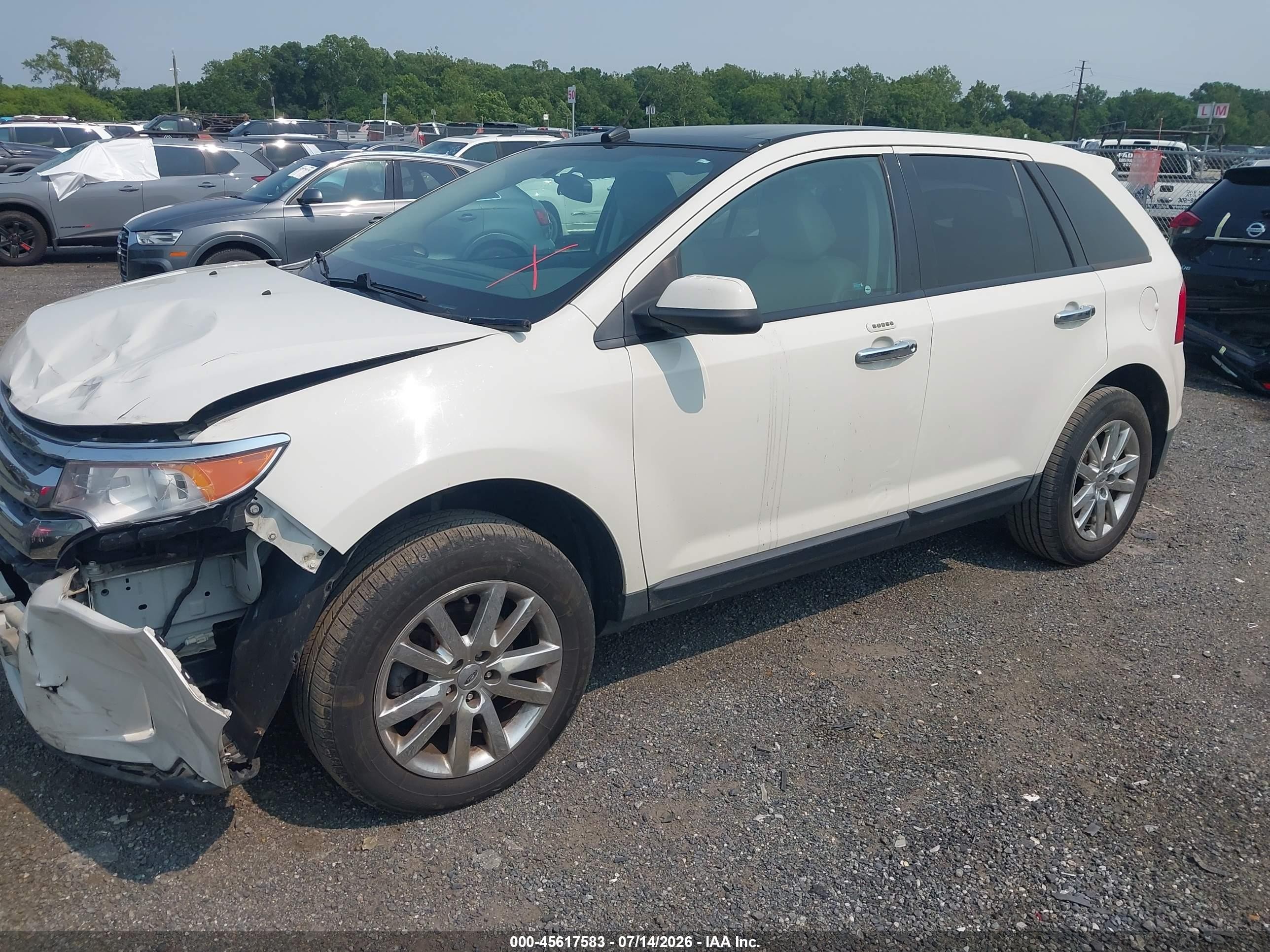 2013 Ford Edge Sel White vin: 2FMDK4JC4DBB34019