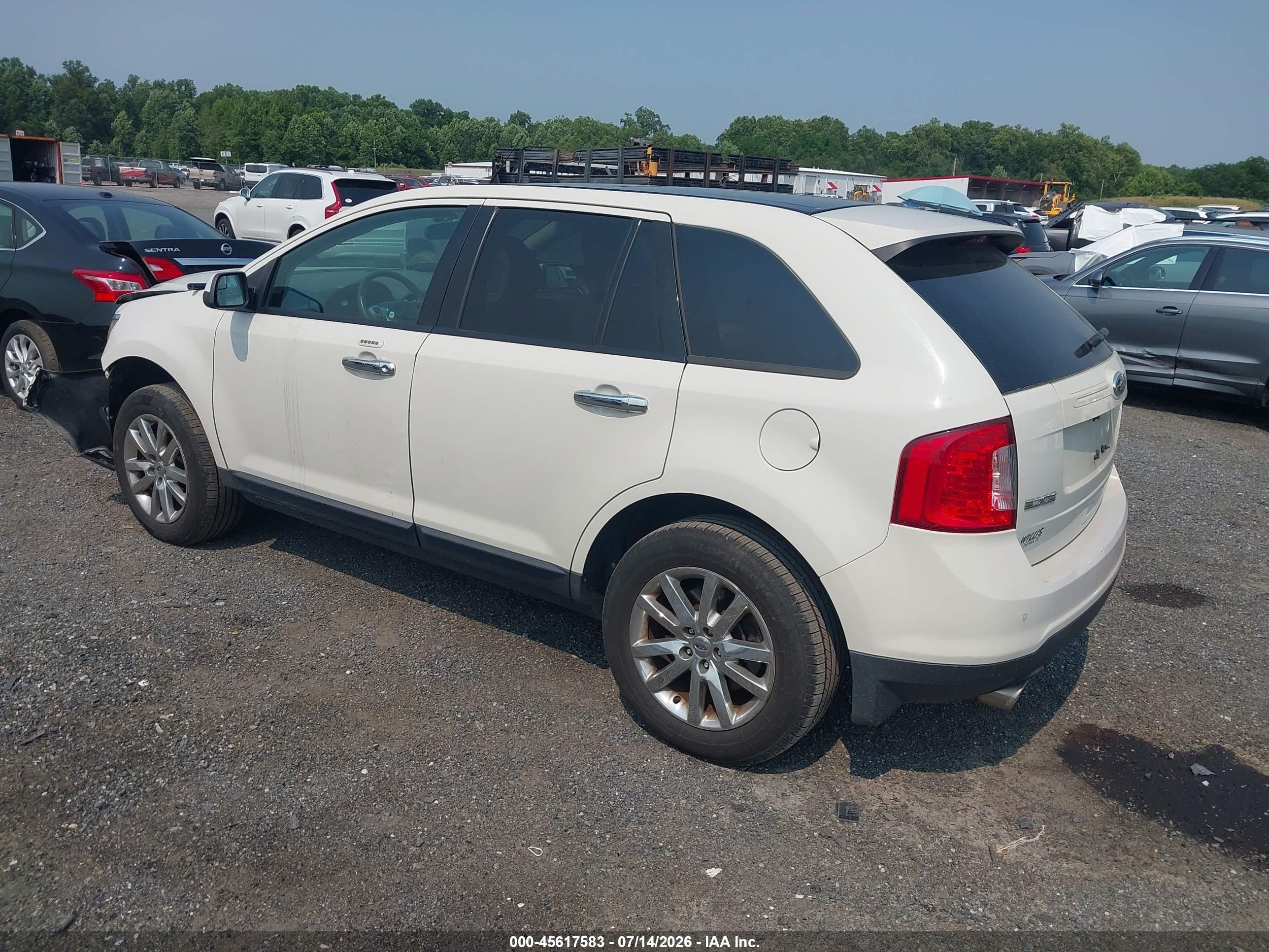 2013 Ford Edge Sel White vin: 2FMDK4JC4DBB34019