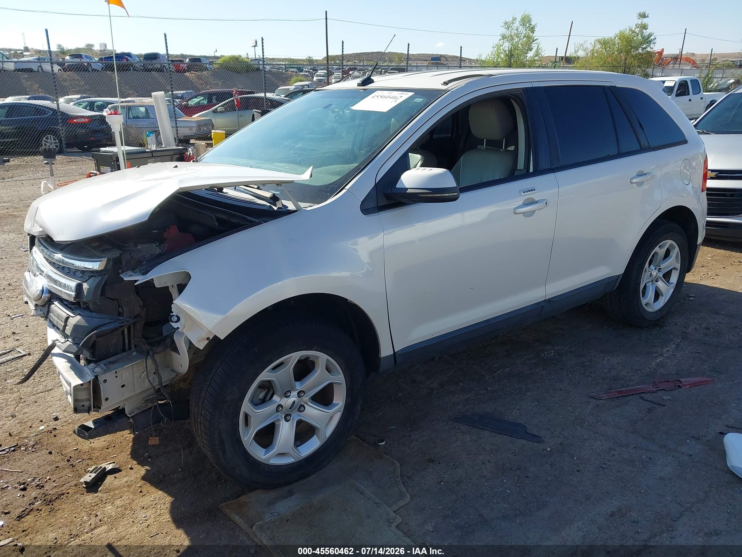 2013 Ford Edge Sel White vin: 2FMDK4JC4DBB59308