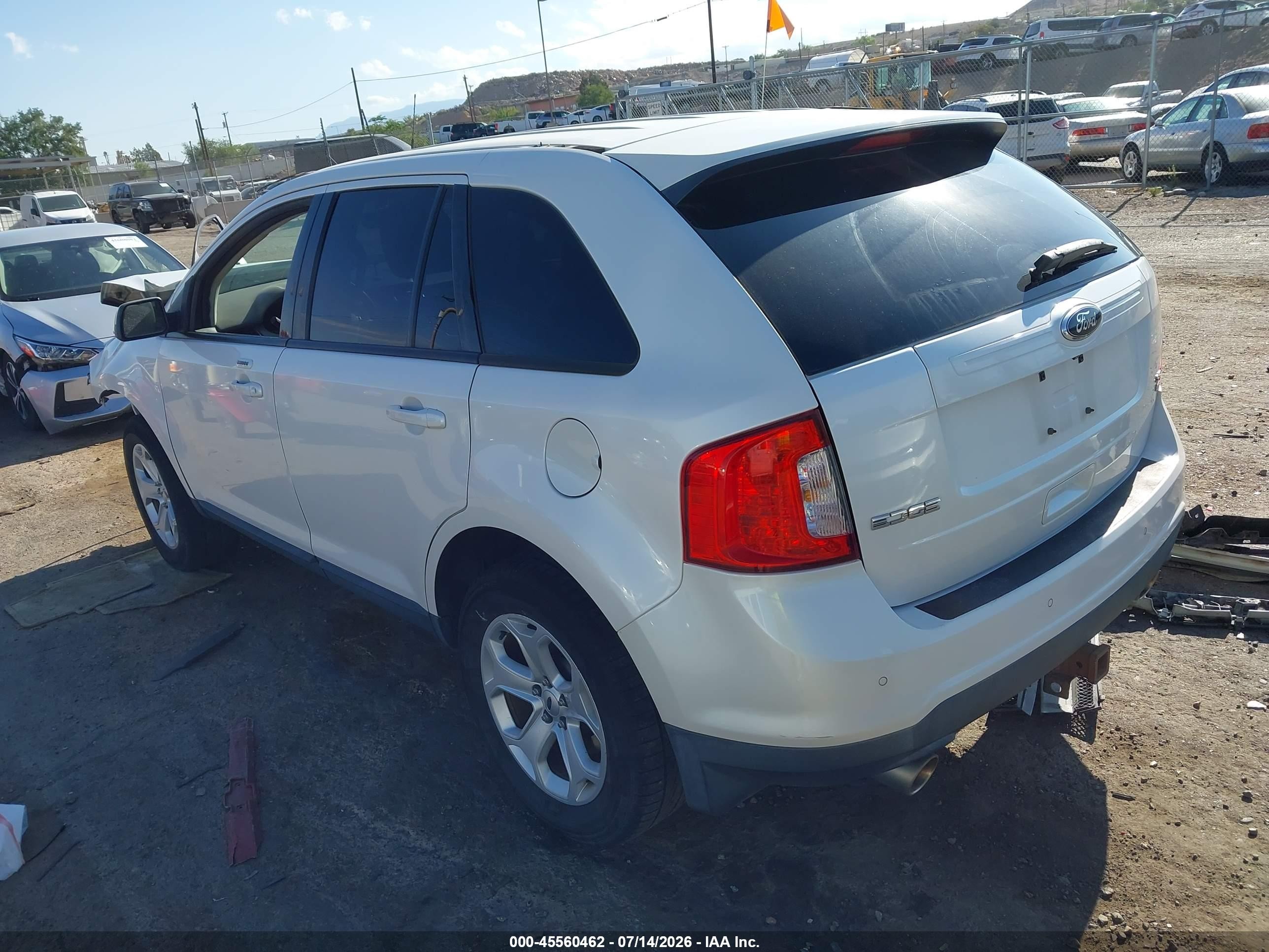 2013 Ford Edge Sel White vin: 2FMDK4JC4DBB59308