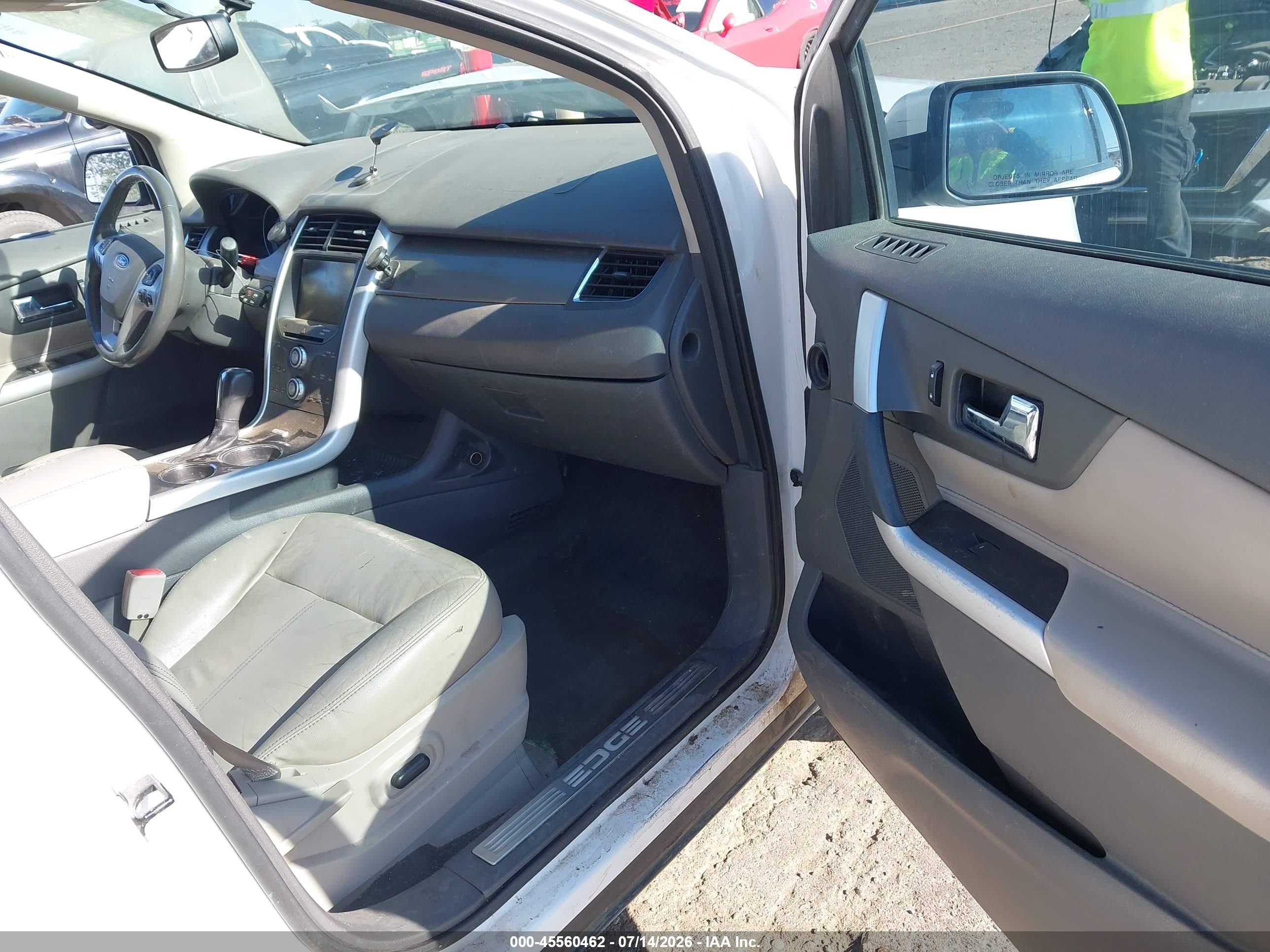 2013 Ford Edge Sel White vin: 2FMDK4JC4DBB59308