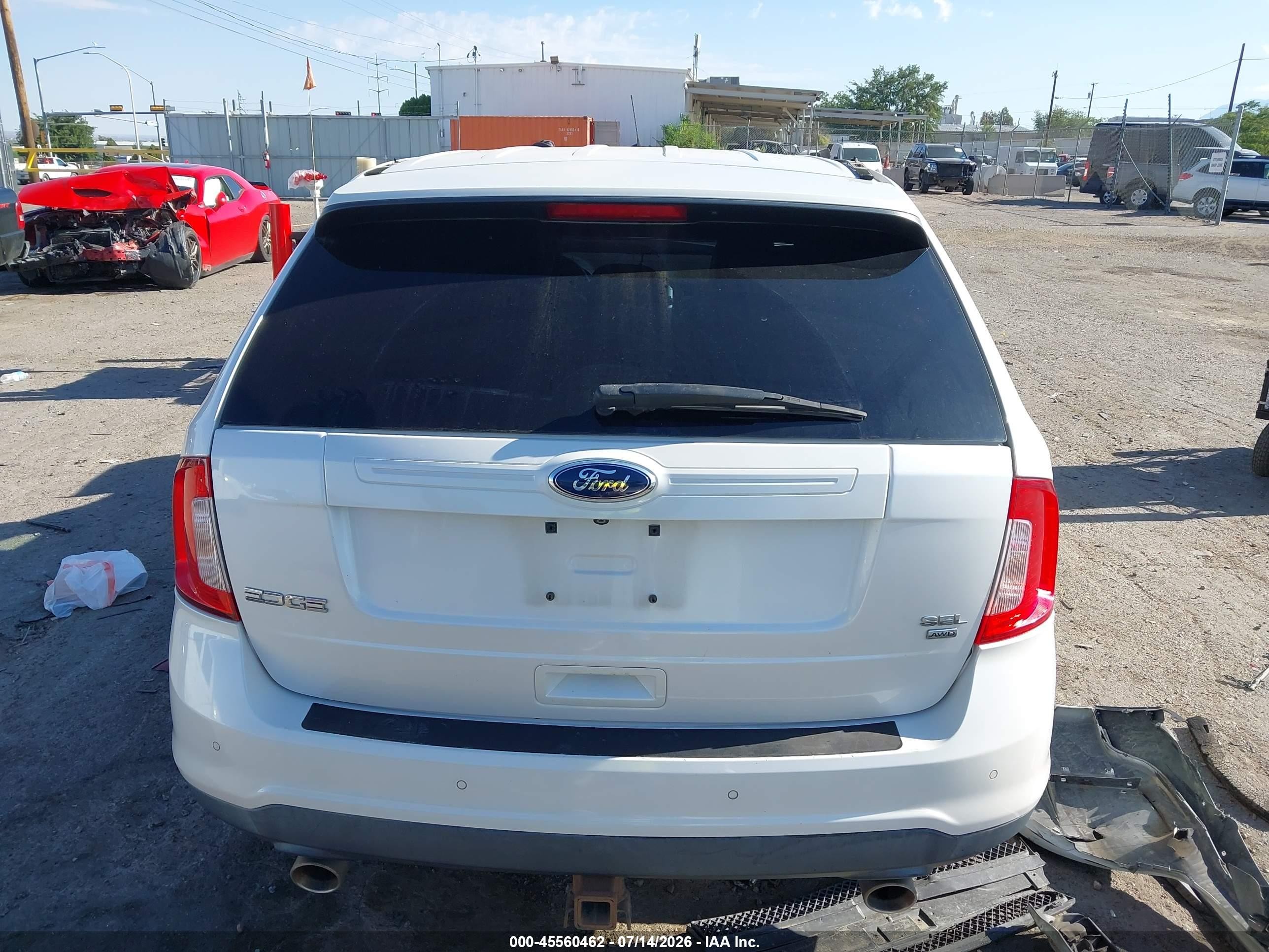 2013 Ford Edge Sel White vin: 2FMDK4JC4DBB59308