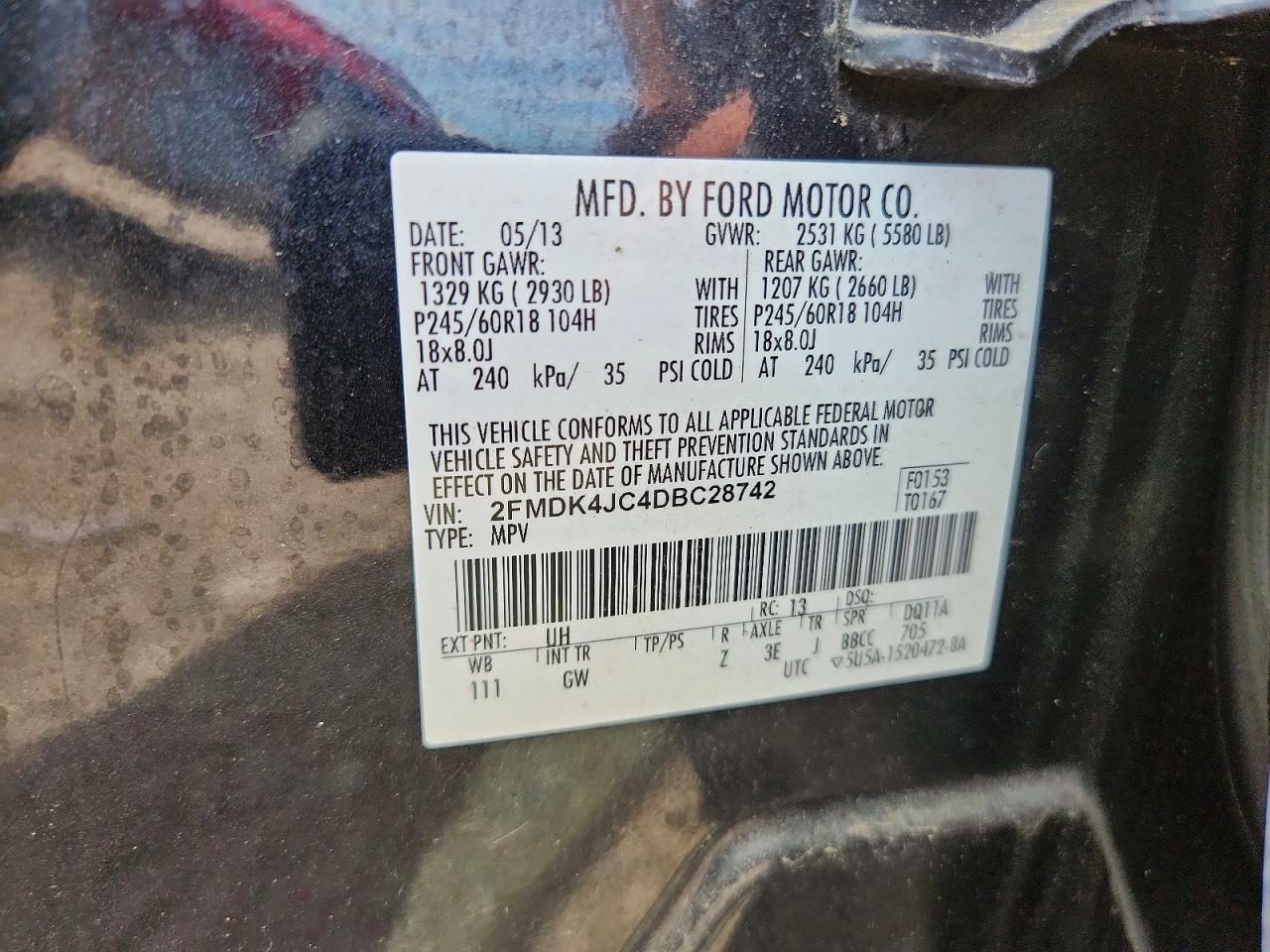 2013 Ford Edge Sel Black vin: 2FMDK4JC4DBC28742