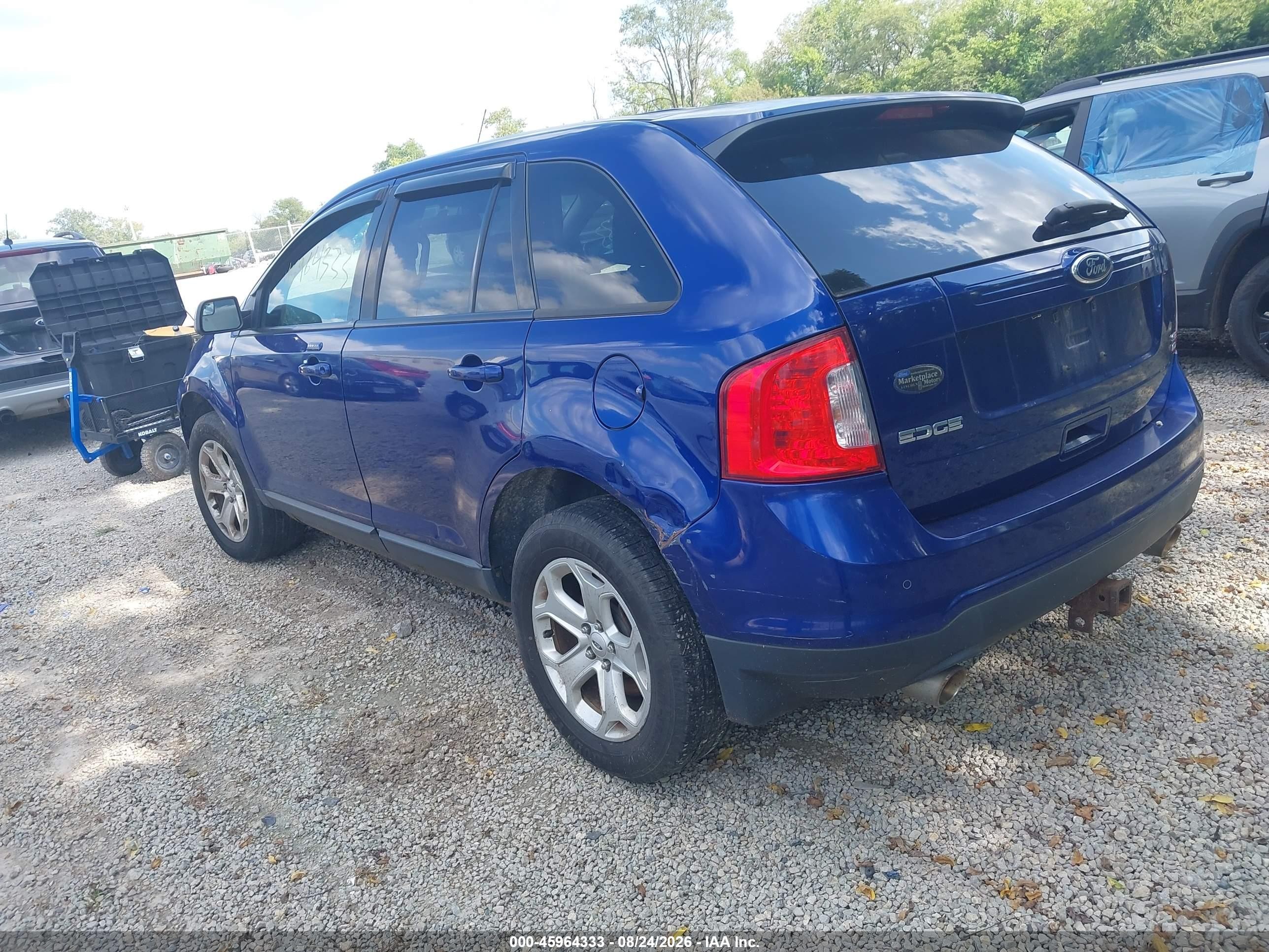 2014 Ford Edge Sel Blue vin: 2FMDK4JC4EBA37792