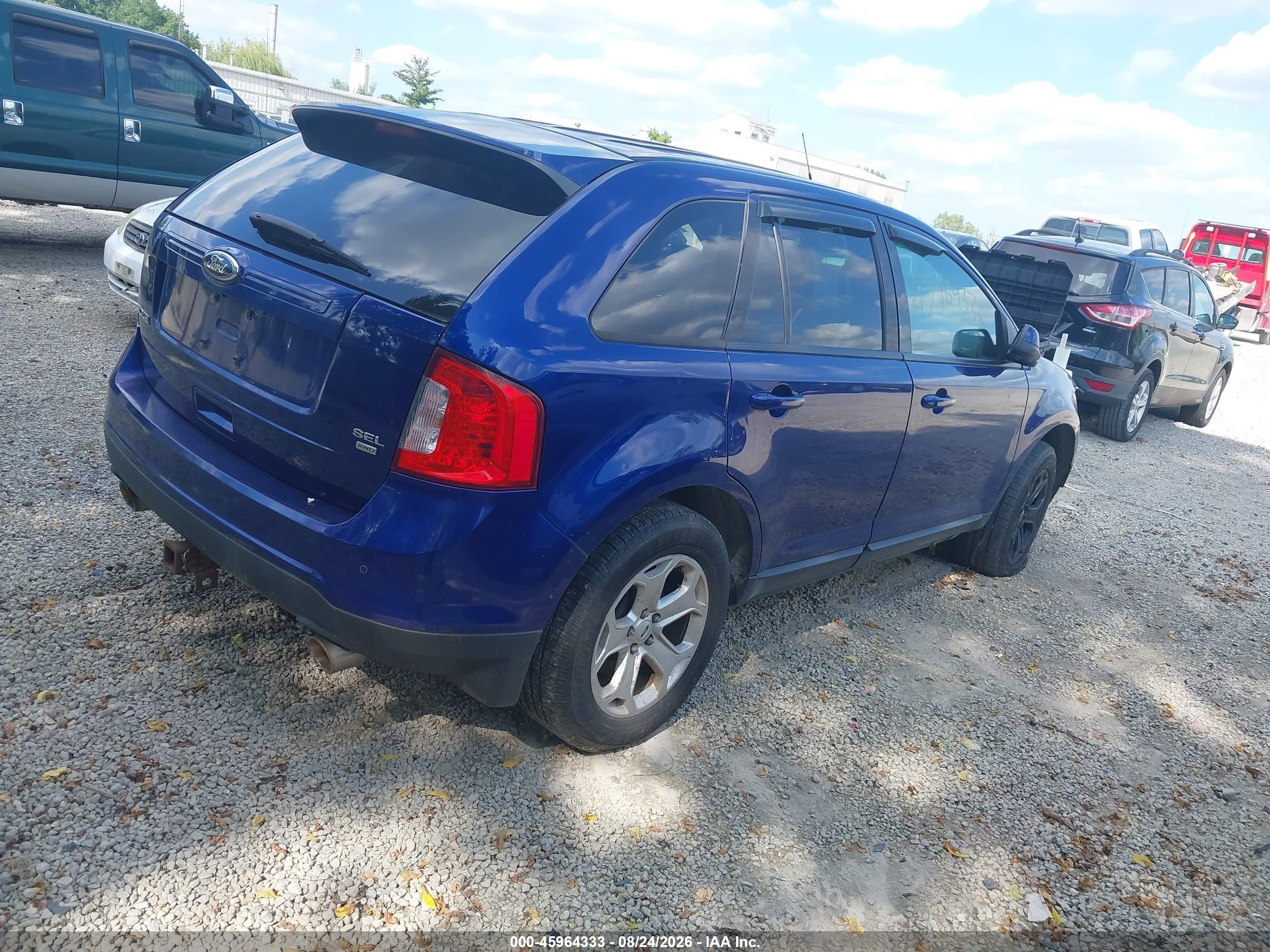 2014 Ford Edge Sel Blue vin: 2FMDK4JC4EBA37792