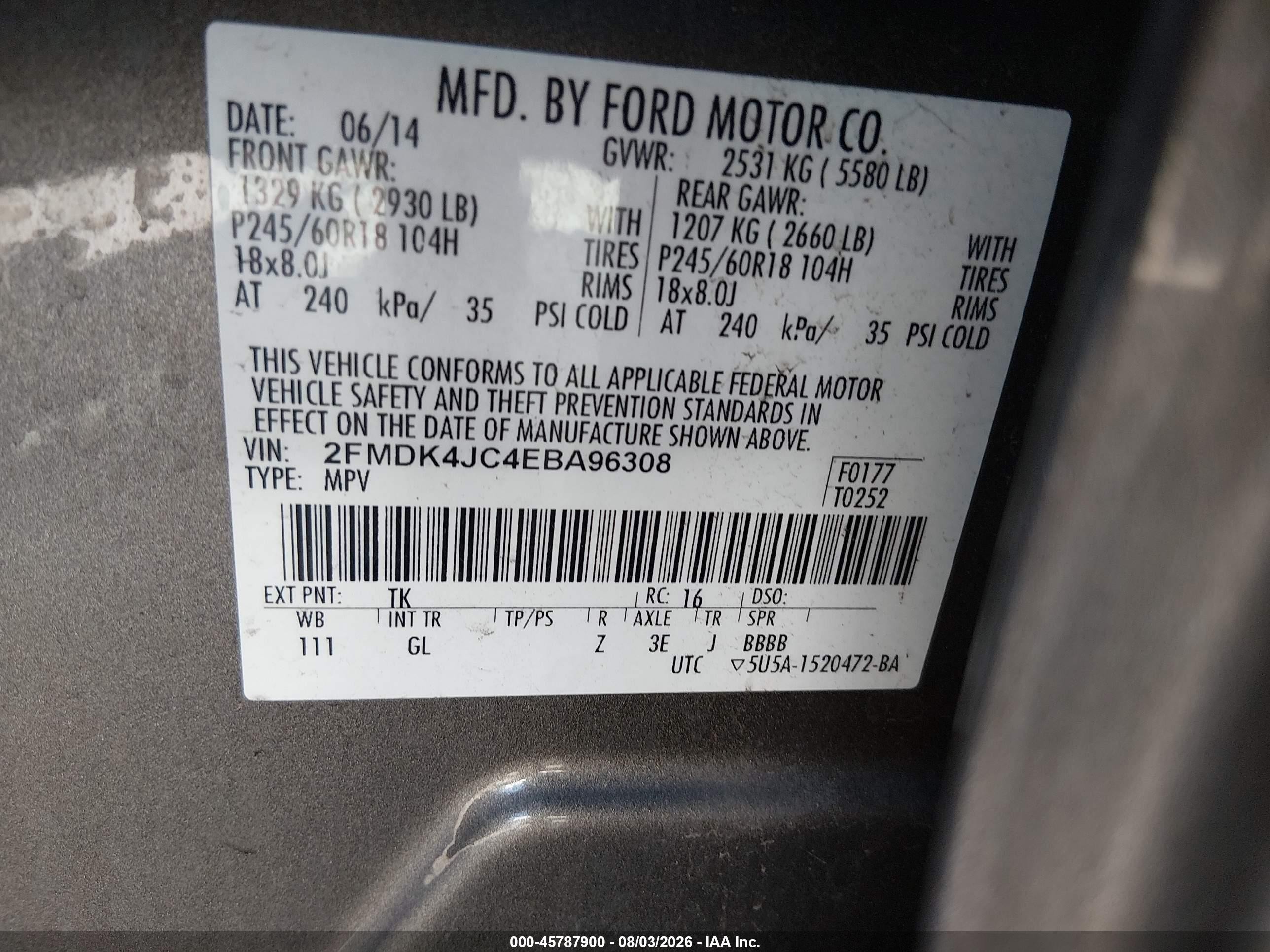 2014 Ford Edge Sel Brown vin: 2FMDK4JC4EBA96308
