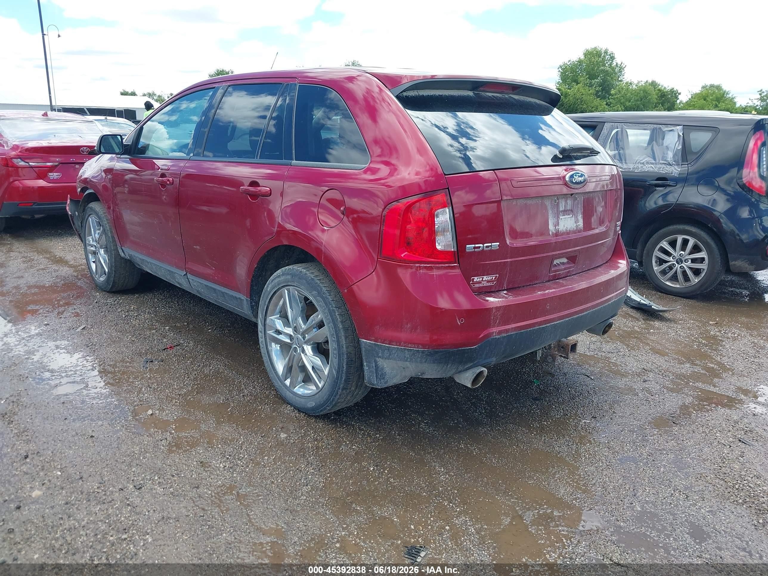 2014 Ford Edge Sel Red vin: 2FMDK4JC4EBB74344