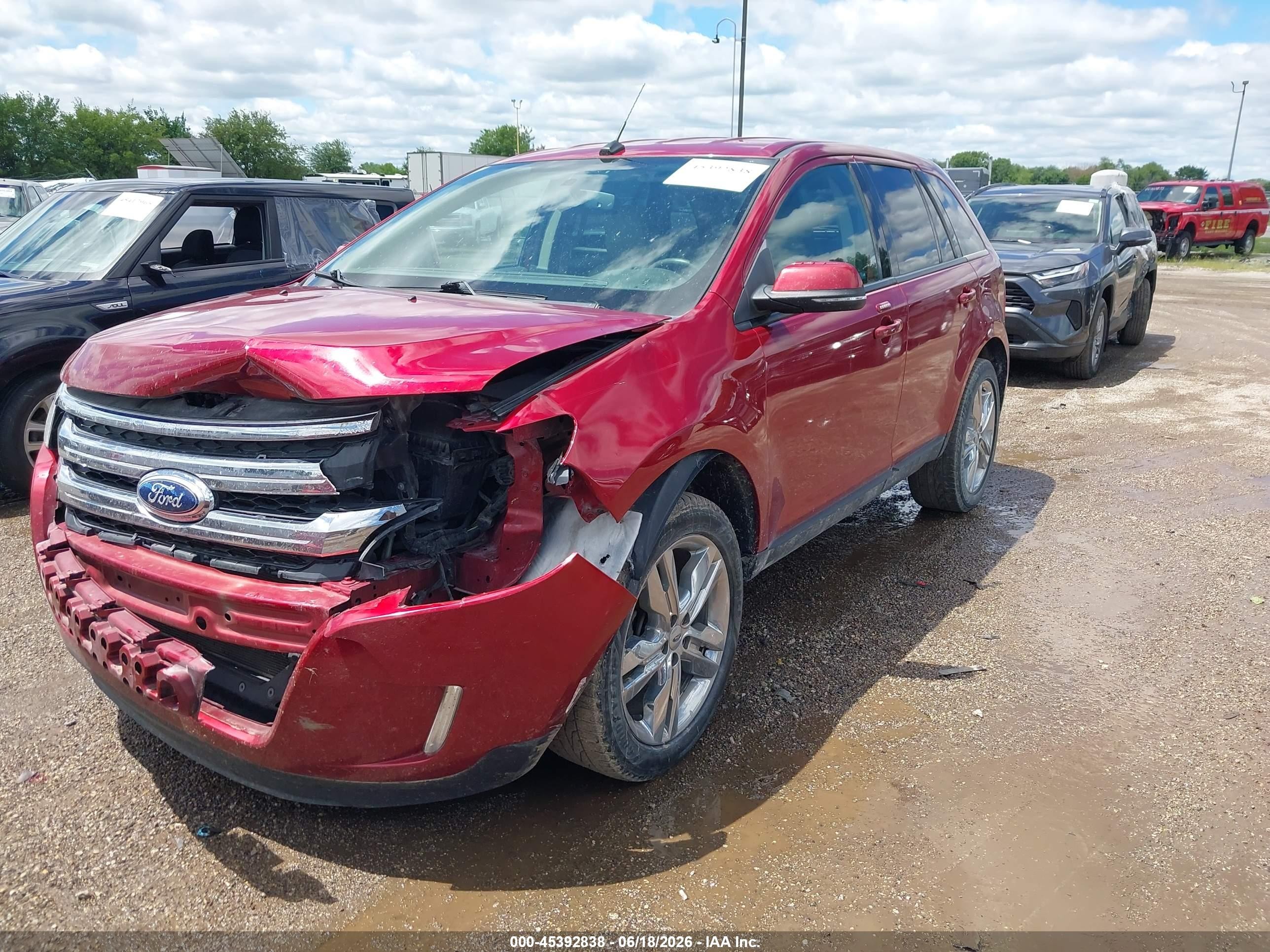 2014 Ford Edge Sel Red vin: 2FMDK4JC4EBB74344