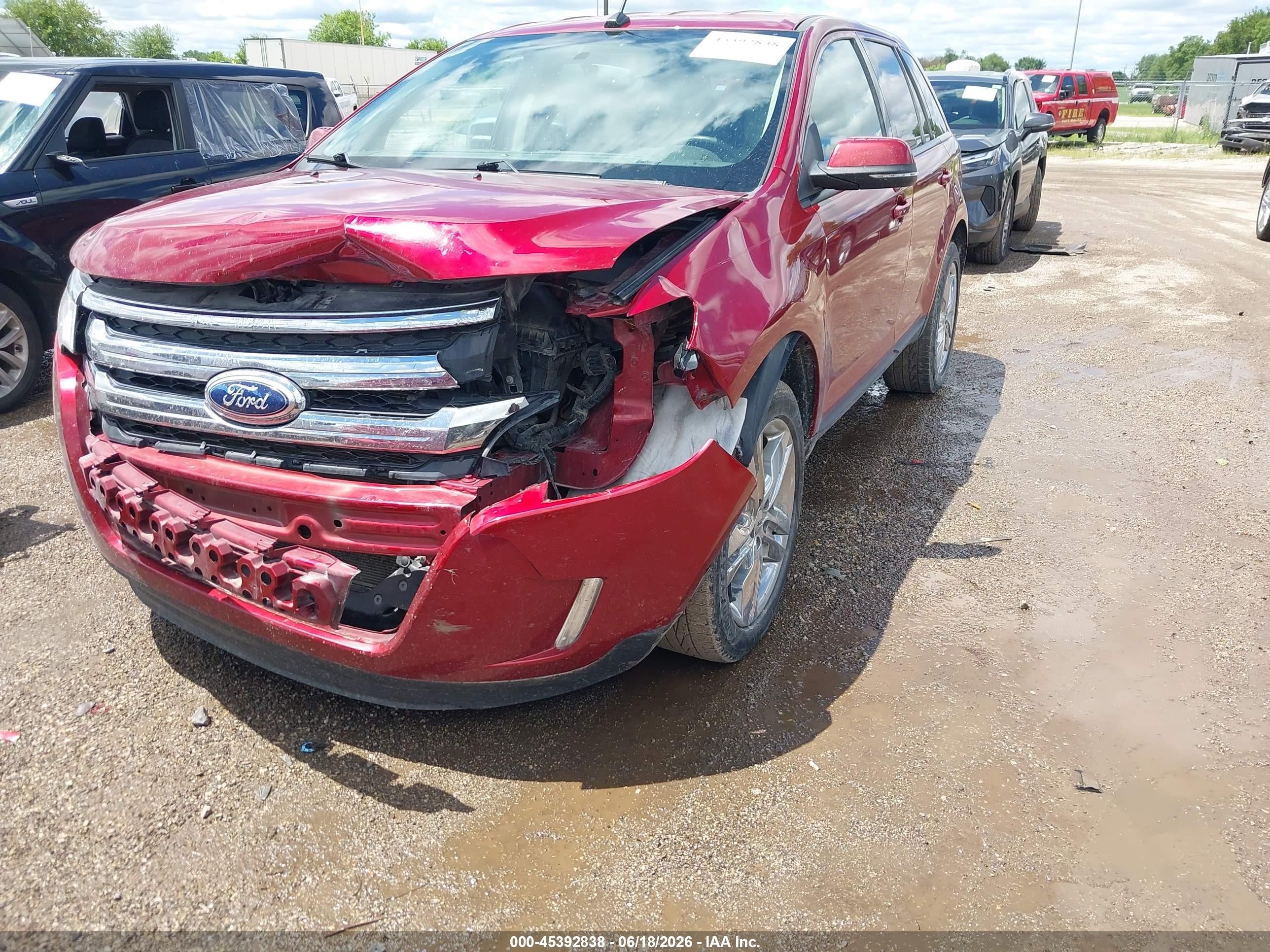 2014 Ford Edge Sel Red vin: 2FMDK4JC4EBB74344