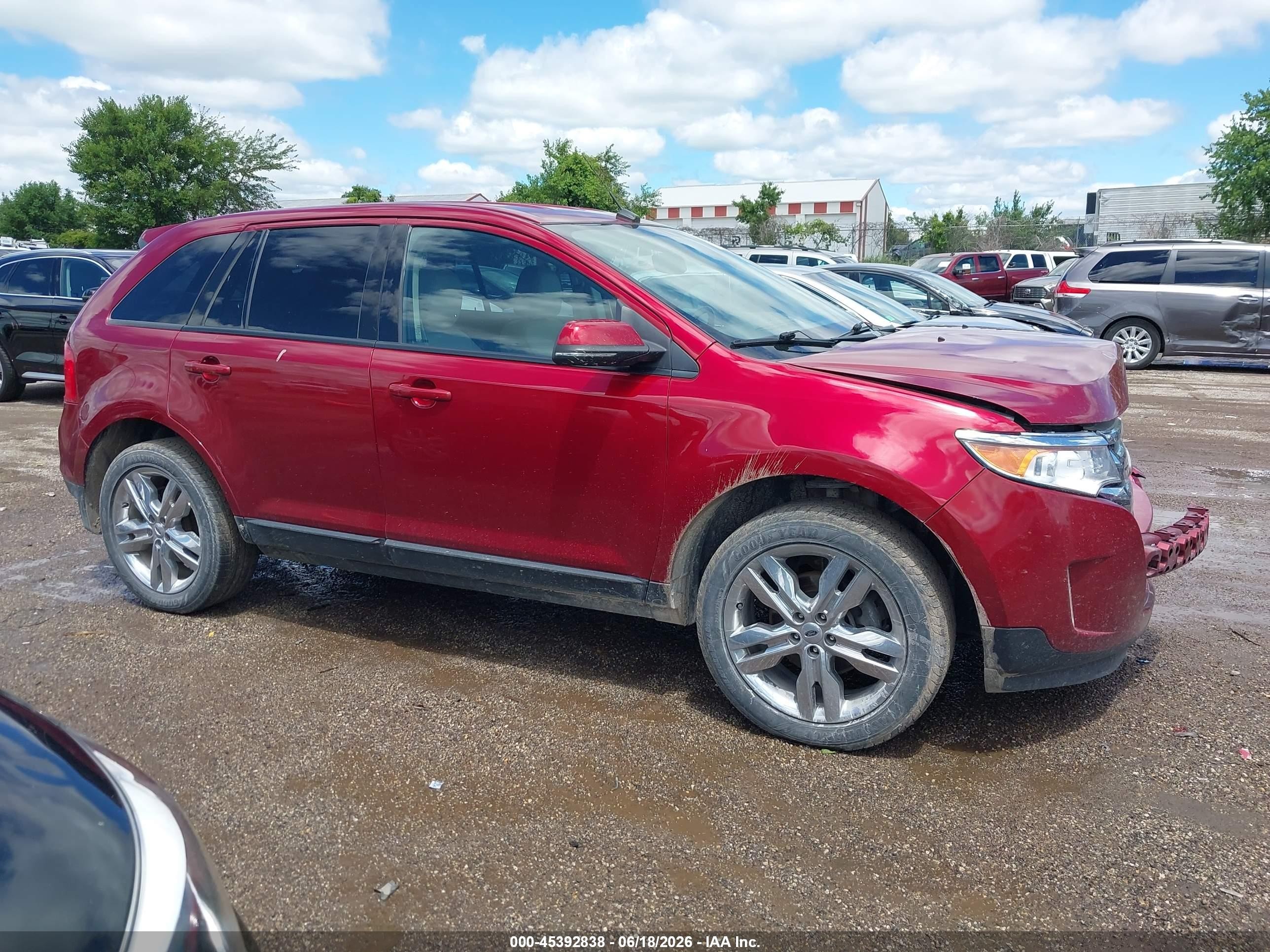2014 Ford Edge Sel Red vin: 2FMDK4JC4EBB74344