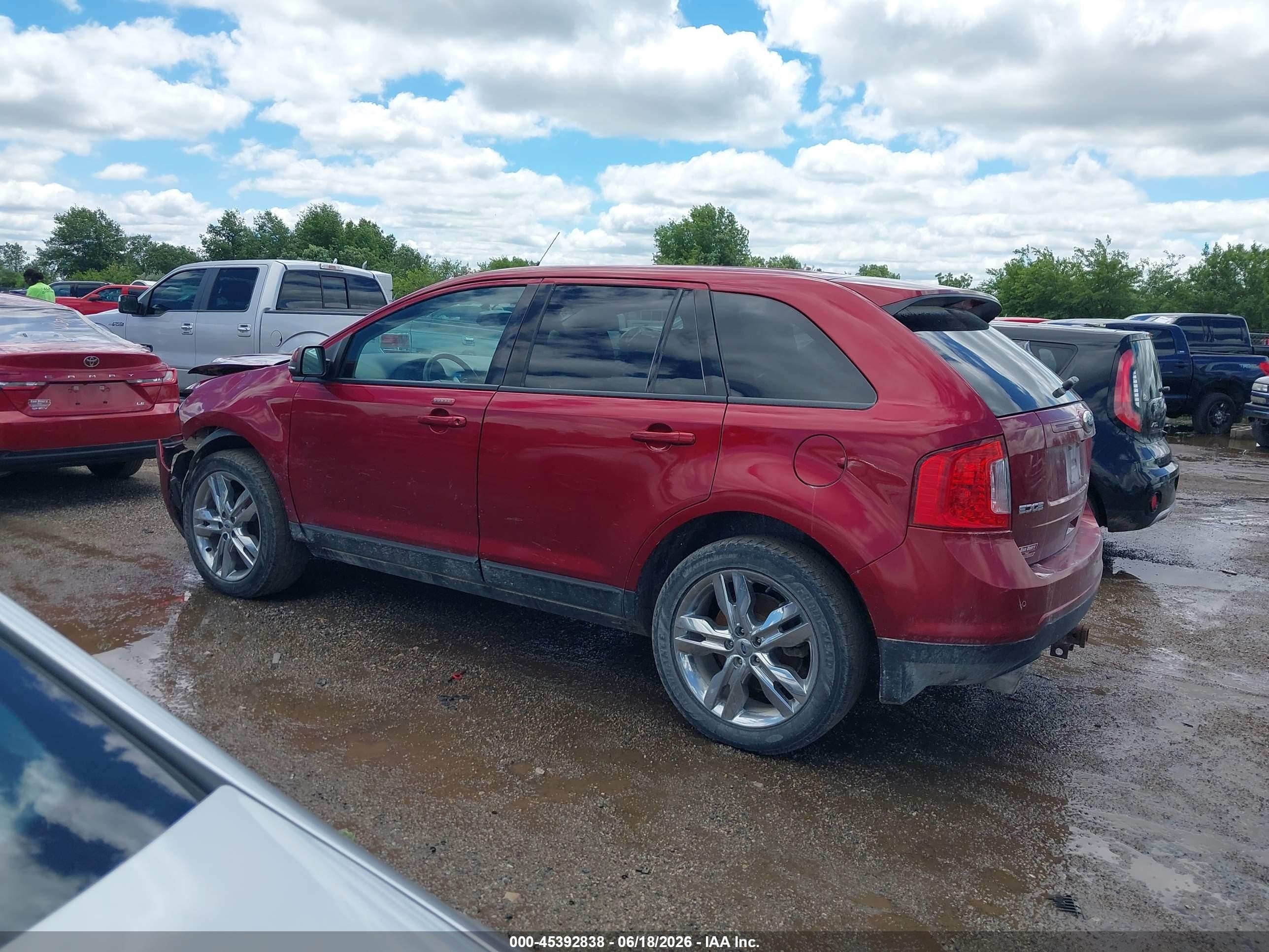 2014 Ford Edge Sel Red vin: 2FMDK4JC4EBB74344
