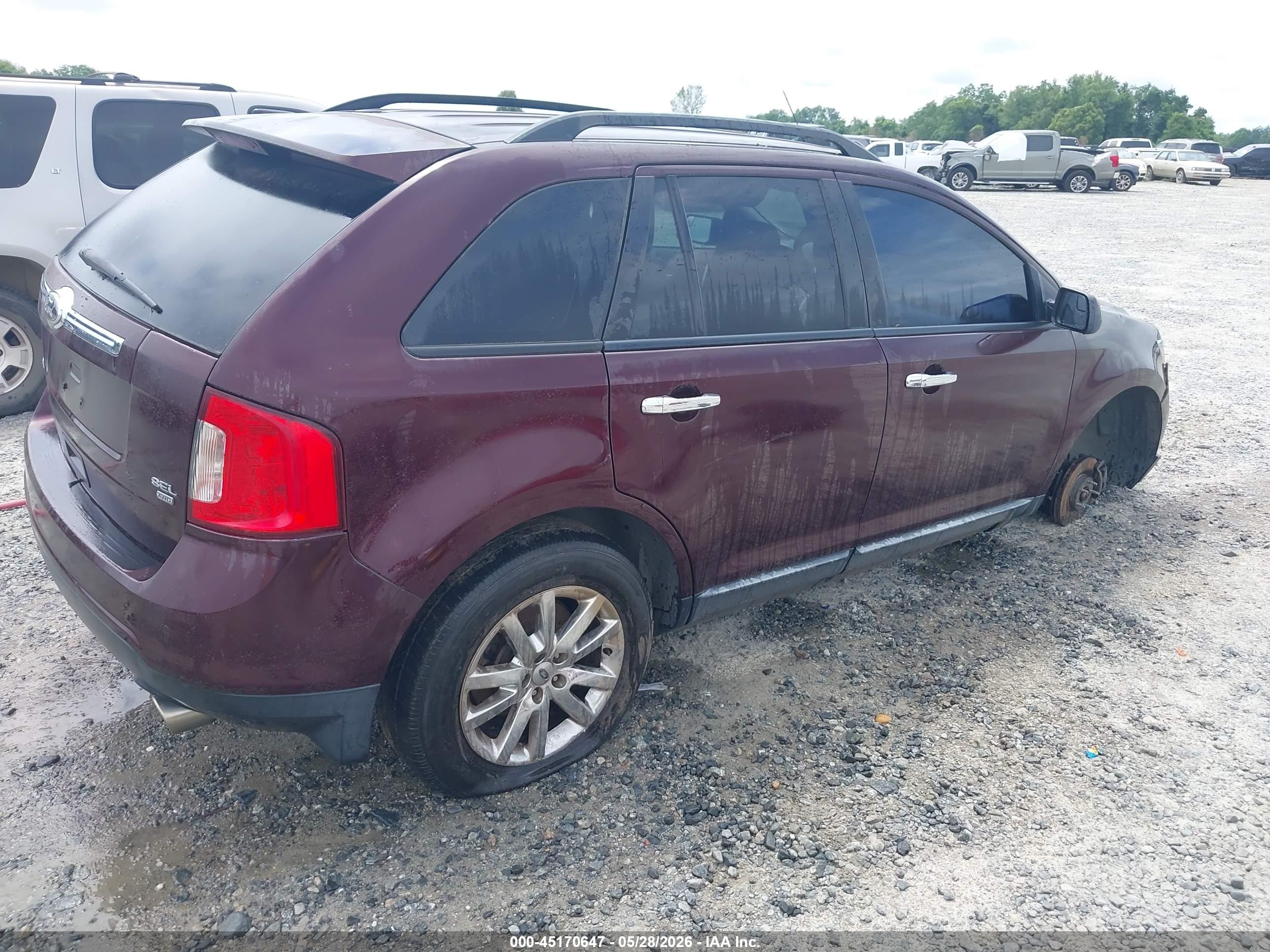 2011 Ford Edge Sel Burgundy vin: 2FMDK4JC5BBB12995