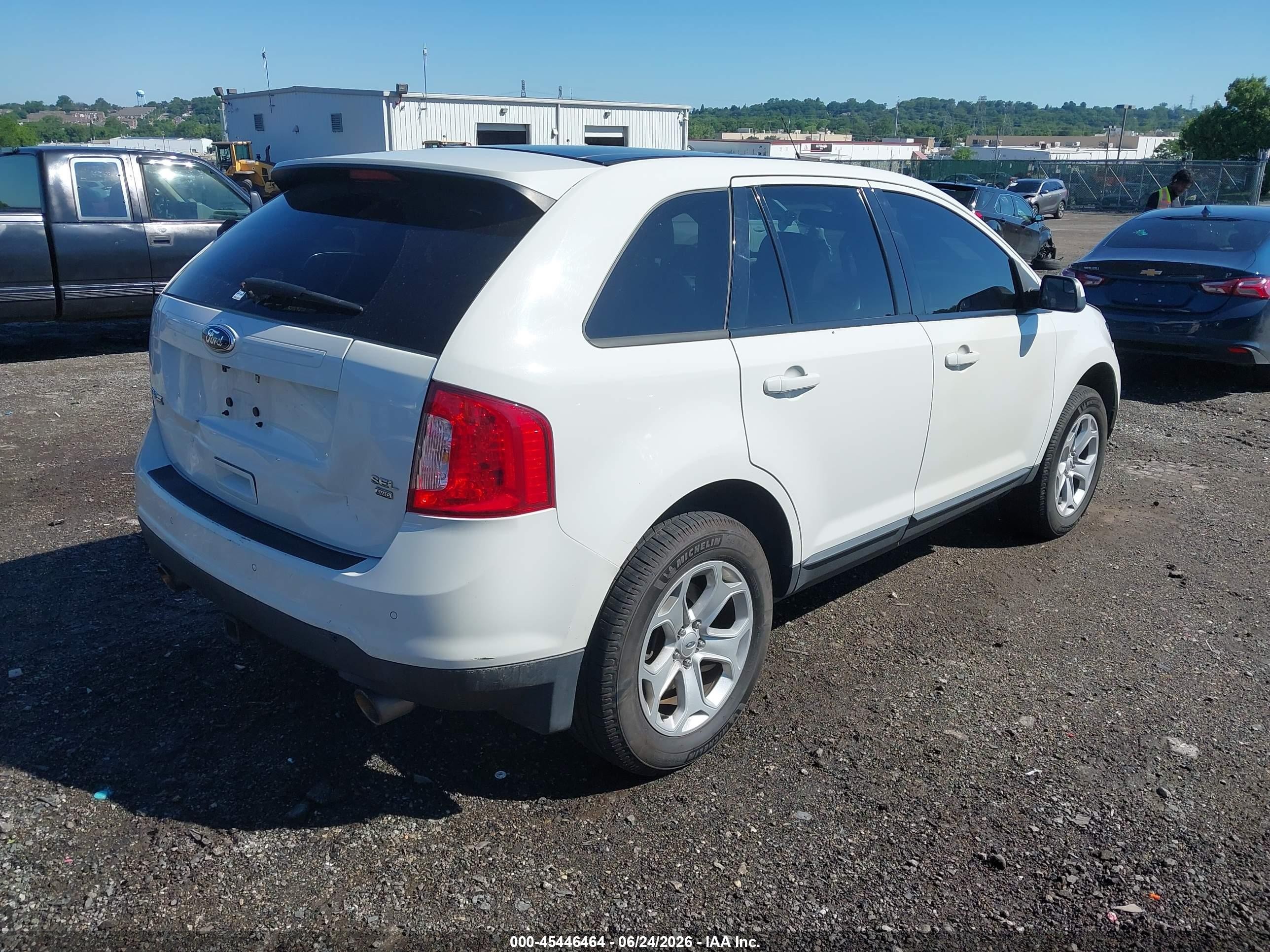 2013 Ford Edge Sel White vin: 2FMDK4JC5DBA28274