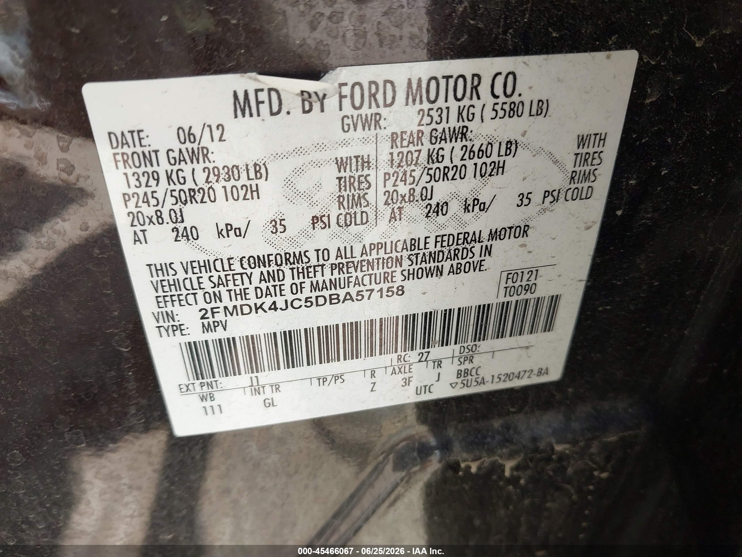 2013 Ford Edge Sel Burgundy vin: 2FMDK4JC5DBA57158