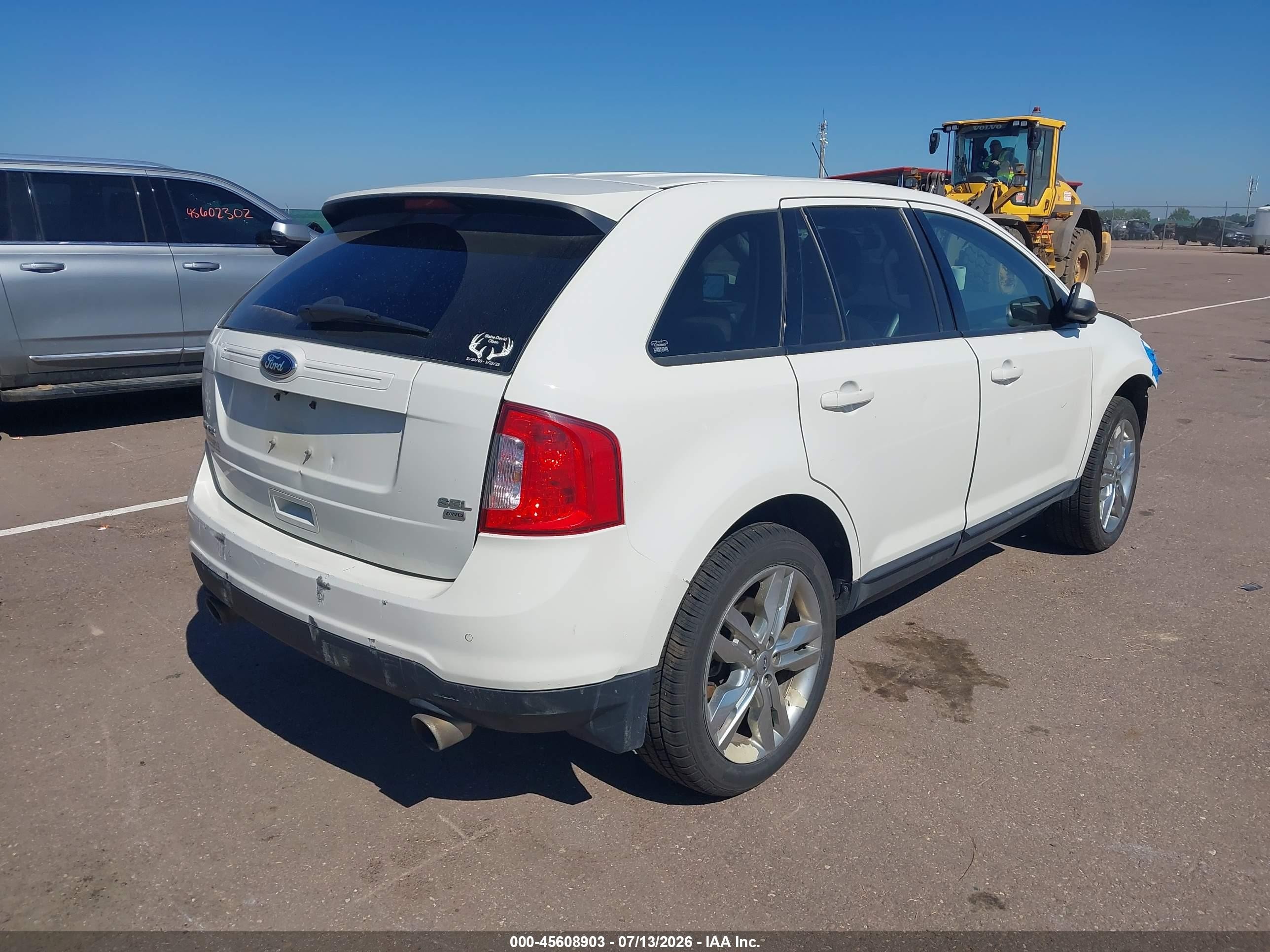 2013 Ford Edge Sel White vin: 2FMDK4JC5DBA63901