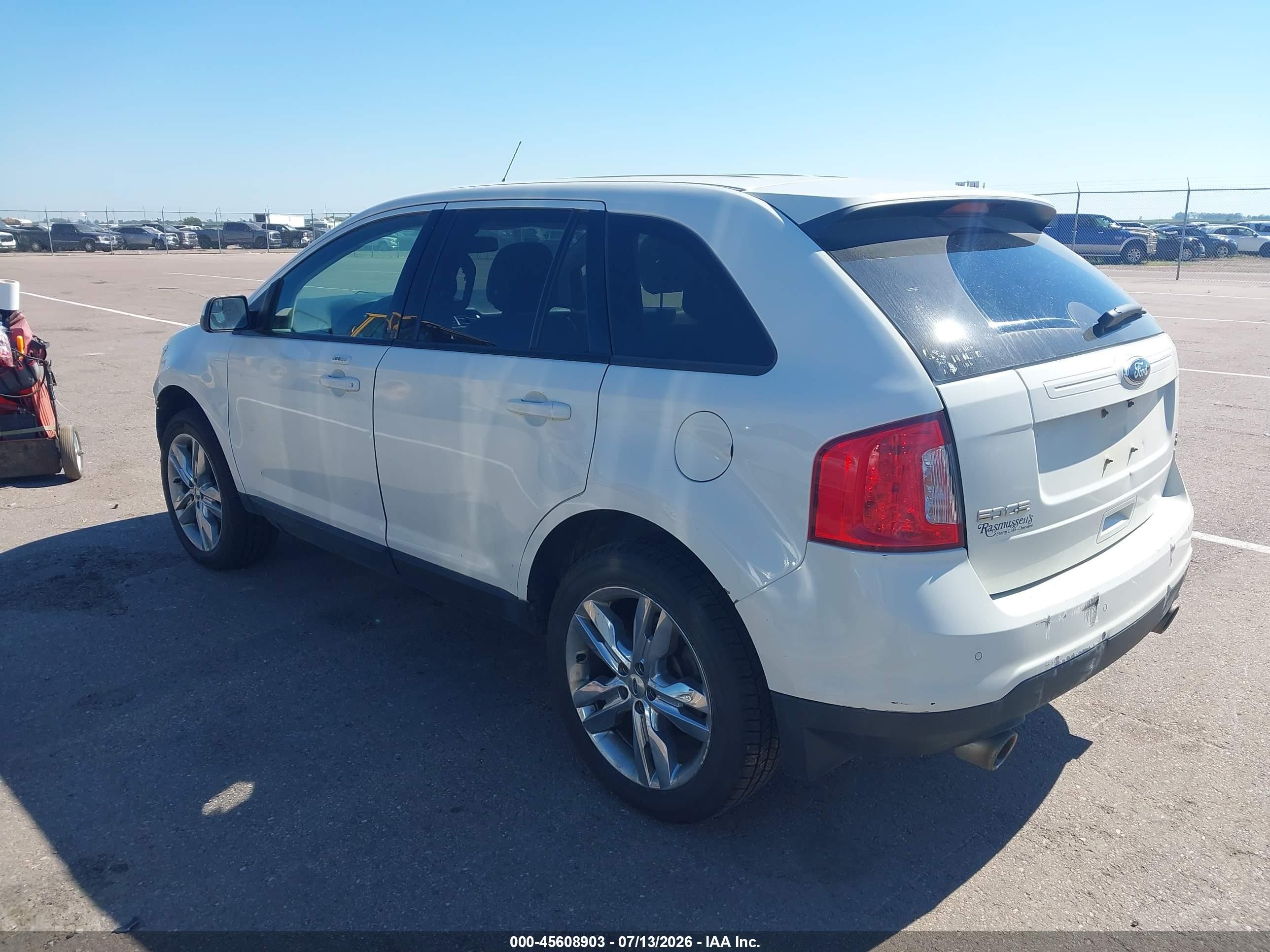2013 Ford Edge Sel White vin: 2FMDK4JC5DBA63901