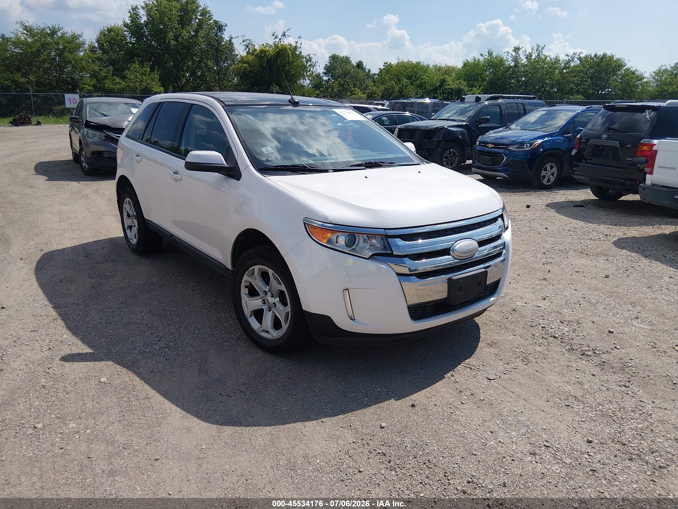 2013 Ford Edge Sel White vin: 2FMDK4JC5DBA95196