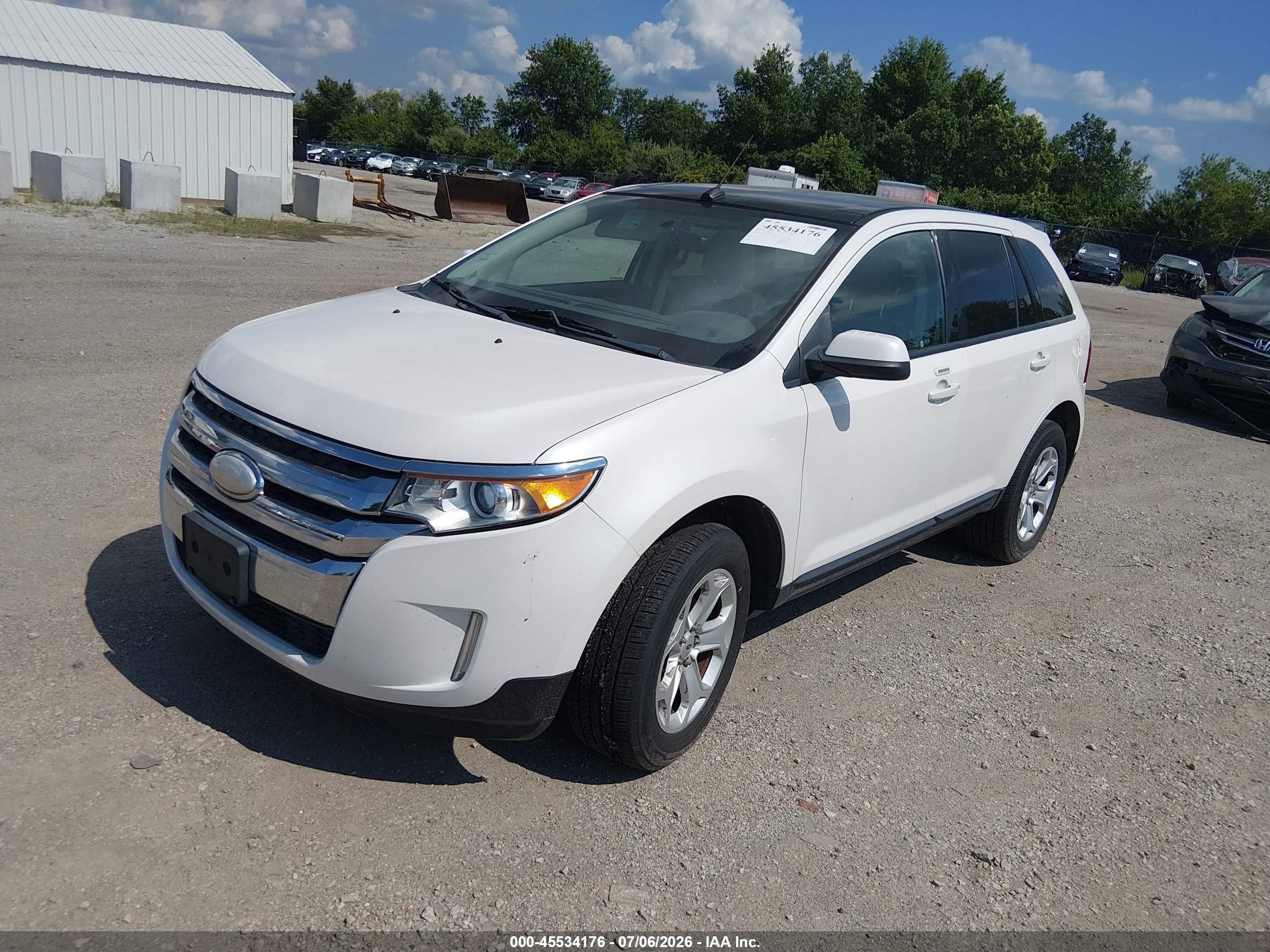 2013 Ford Edge Sel White vin: 2FMDK4JC5DBA95196