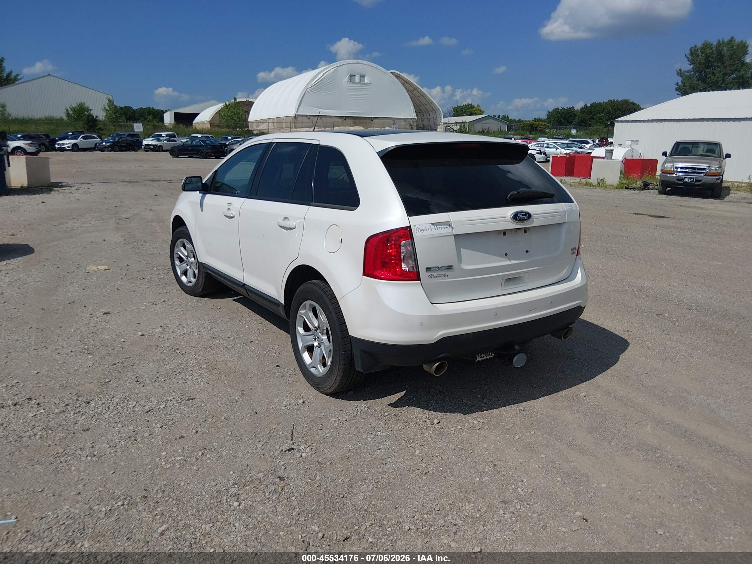 2013 Ford Edge Sel White vin: 2FMDK4JC5DBA95196