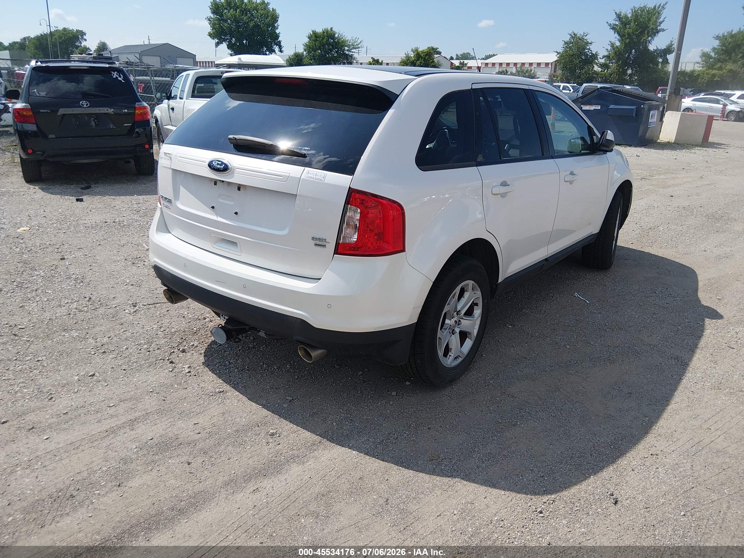 2013 Ford Edge Sel White vin: 2FMDK4JC5DBA95196