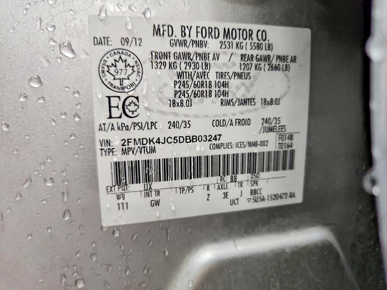 2013 Ford Edge Sel Silver vin: 2FMDK4JC5DBB03247