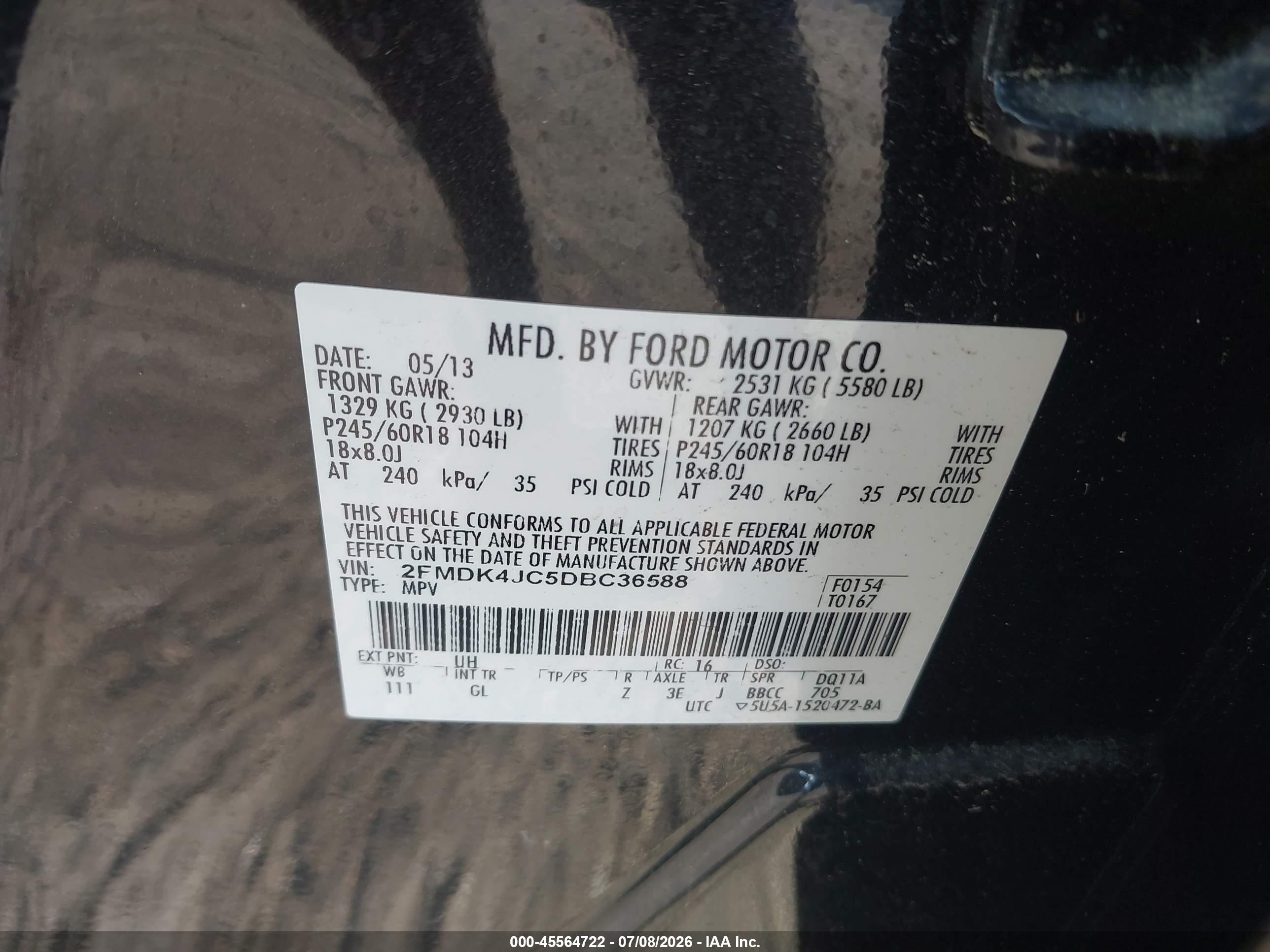 2013 Ford Edge Sel Black vin: 2FMDK4JC5DBC36588
