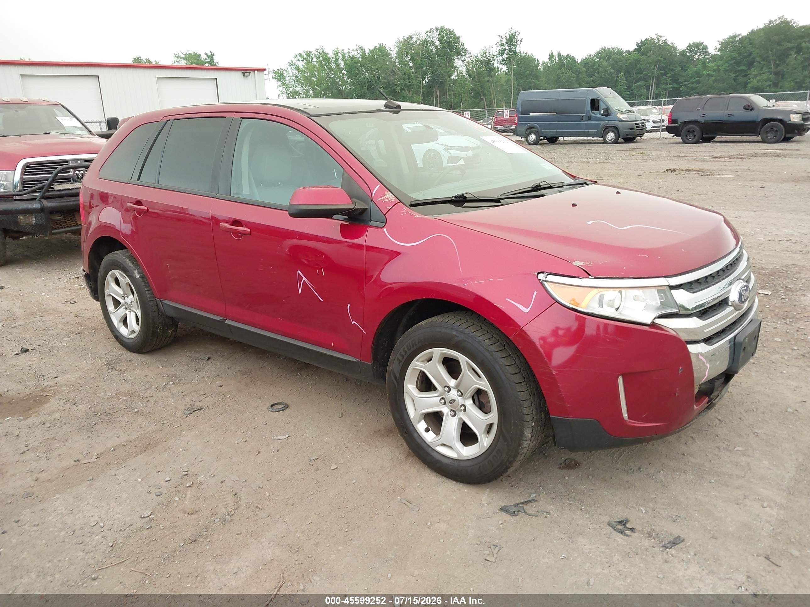 2014 Ford Edge Sel Red vin: 2FMDK4JC5EBA29328