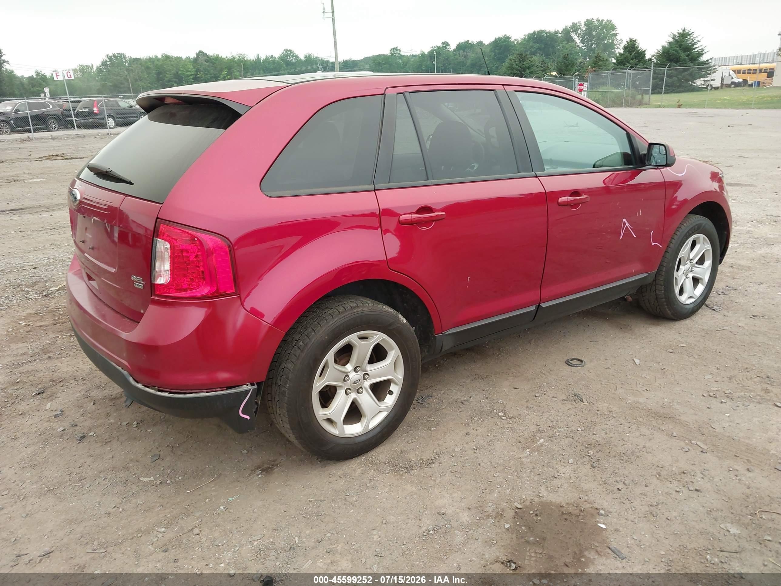 2014 Ford Edge Sel Red vin: 2FMDK4JC5EBA29328