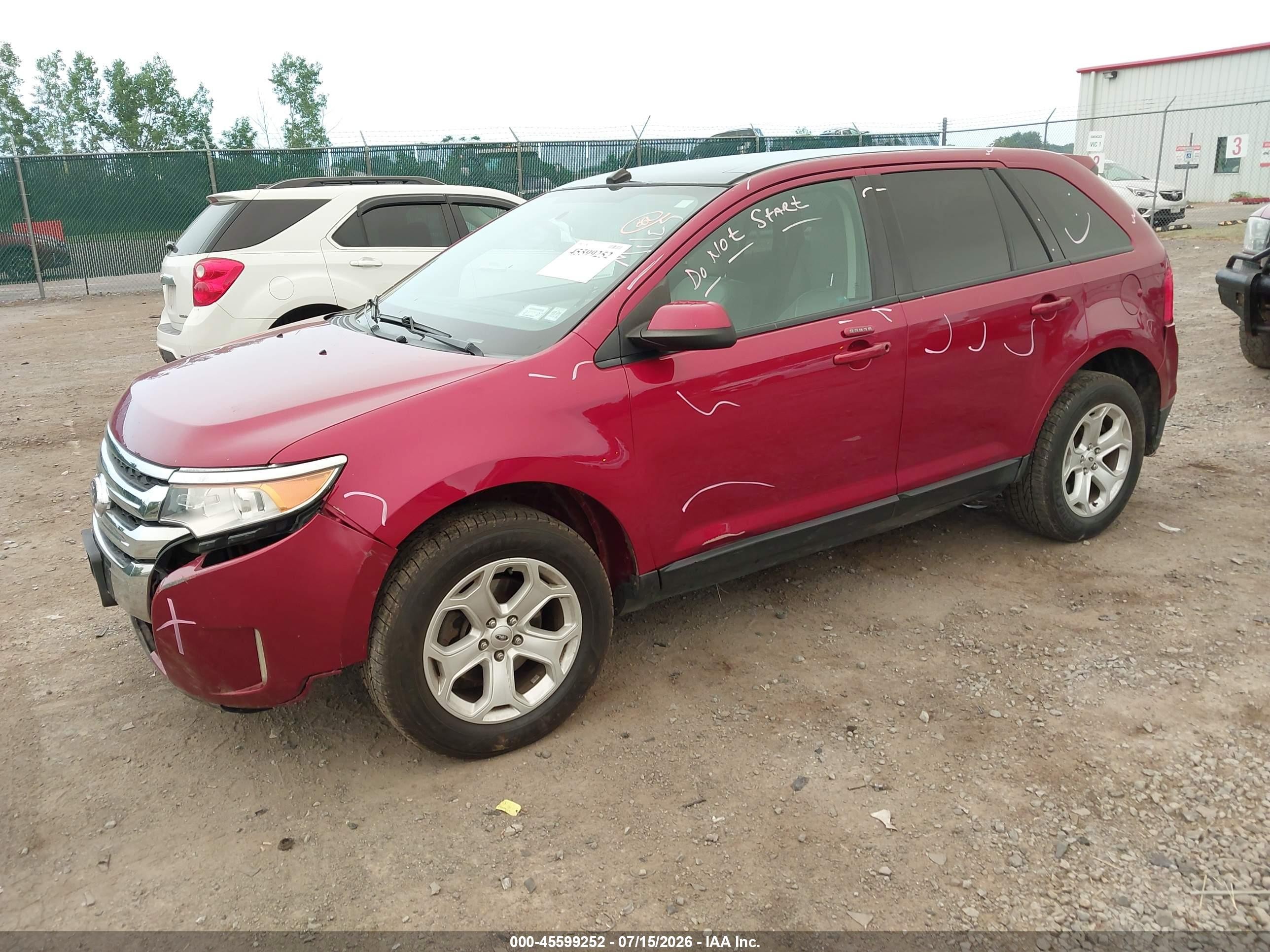 2014 Ford Edge Sel Red vin: 2FMDK4JC5EBA29328