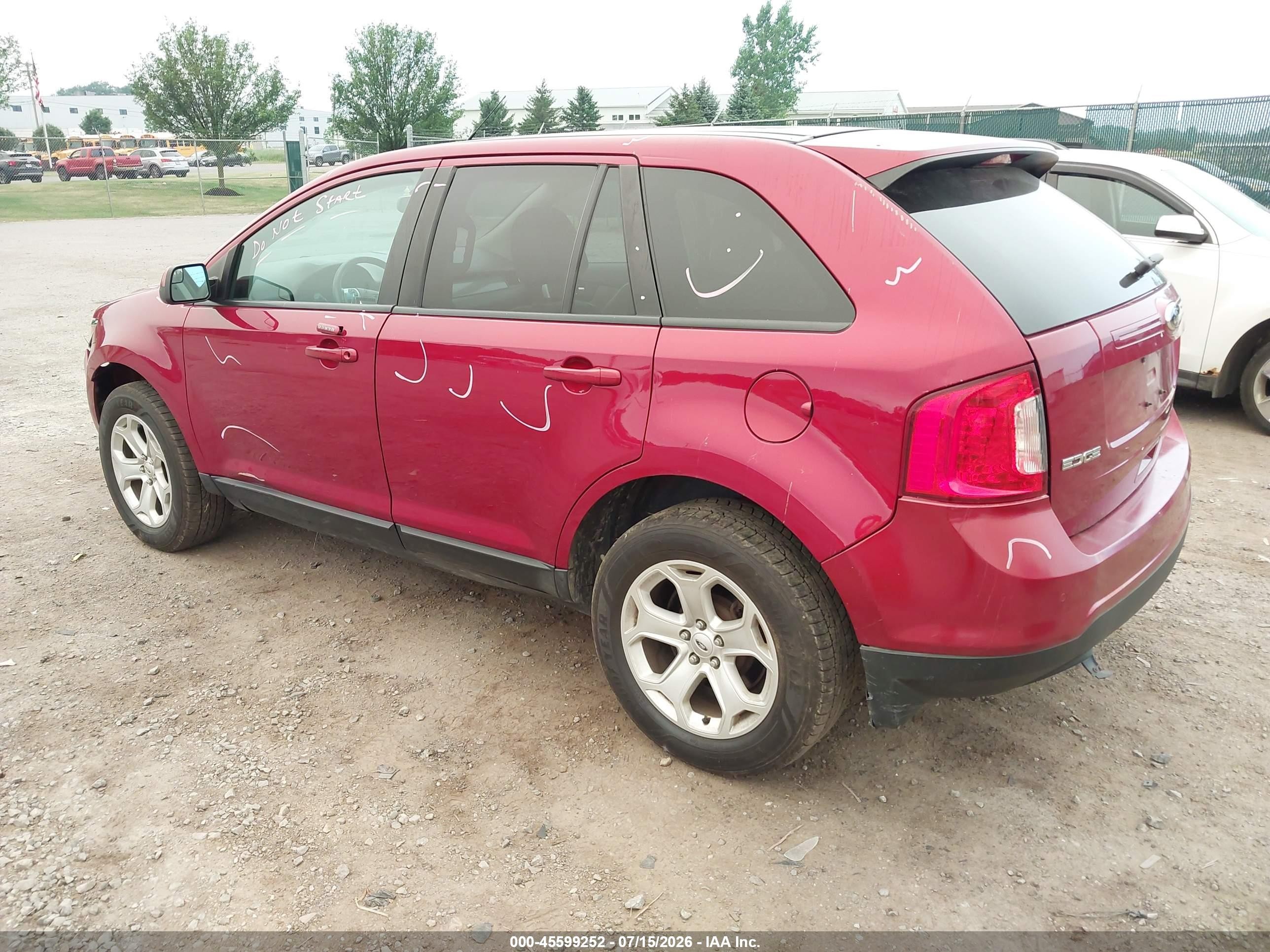 2014 Ford Edge Sel Red vin: 2FMDK4JC5EBA29328