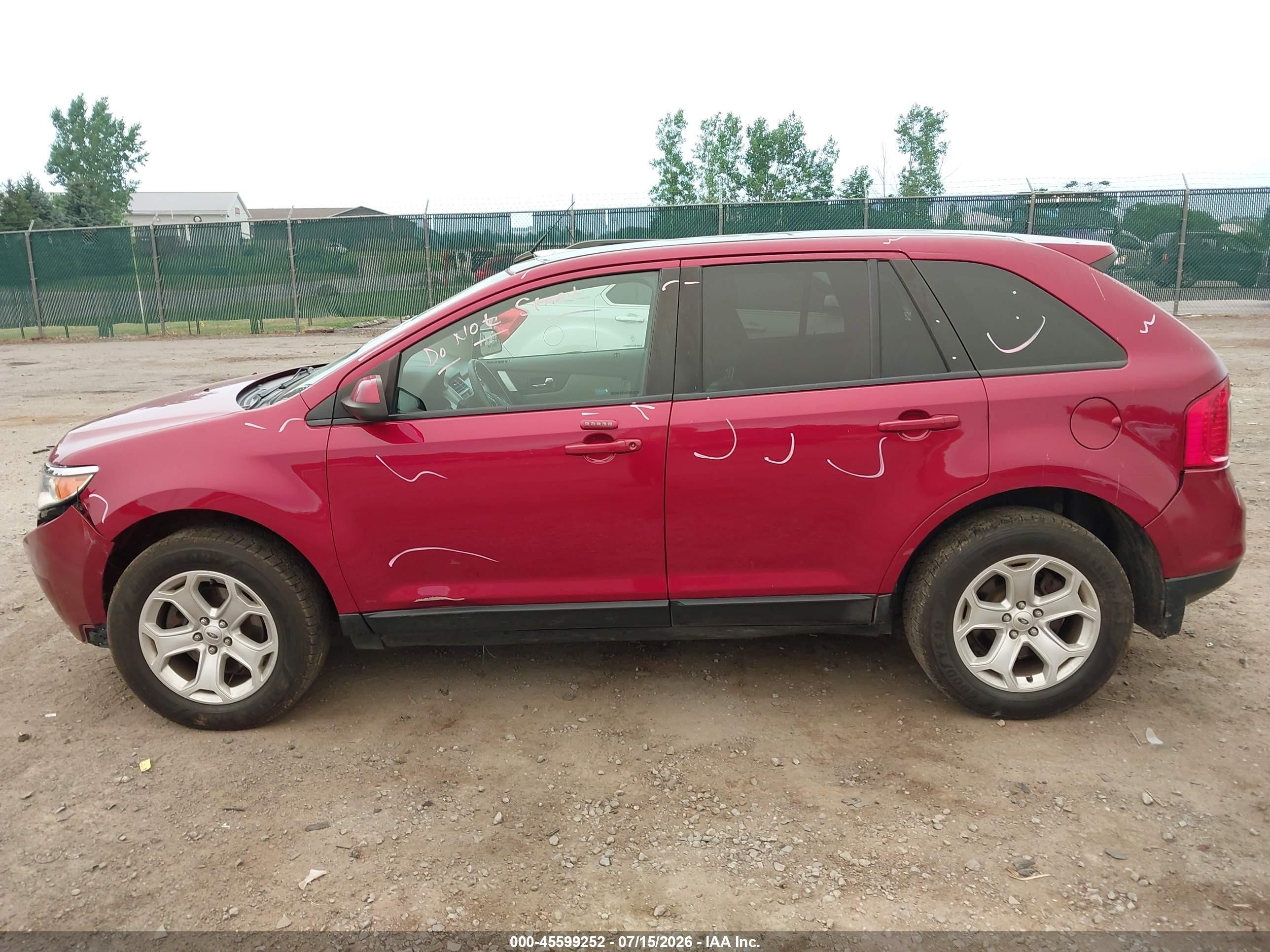 2014 Ford Edge Sel Red vin: 2FMDK4JC5EBA29328